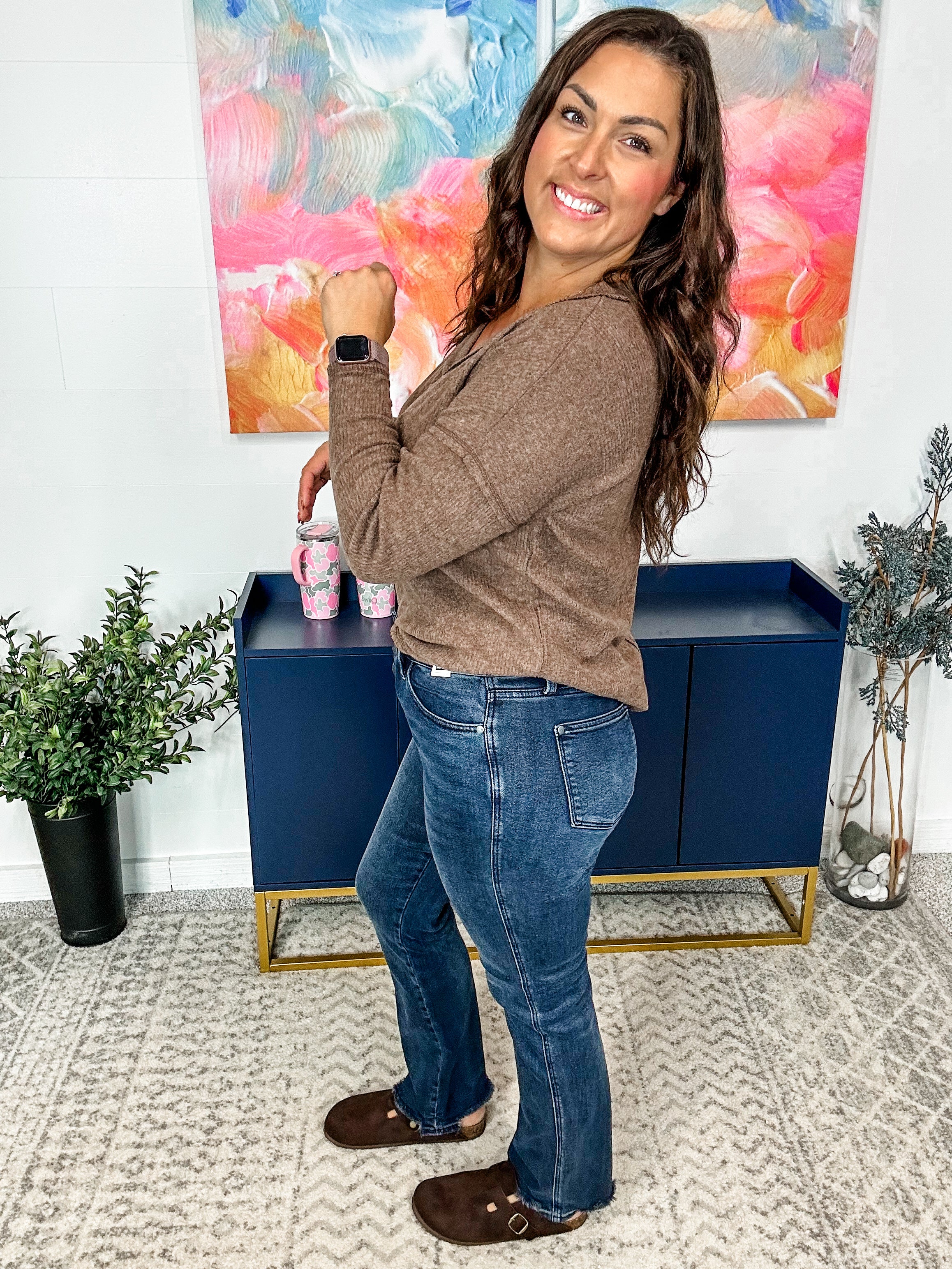 Walk This Way Button Fly Jeans (0-24W)-200 Denim-Judy Blue-Hello Friends Boutique-Woman's Fashion Boutique Located in Traverse City, MI