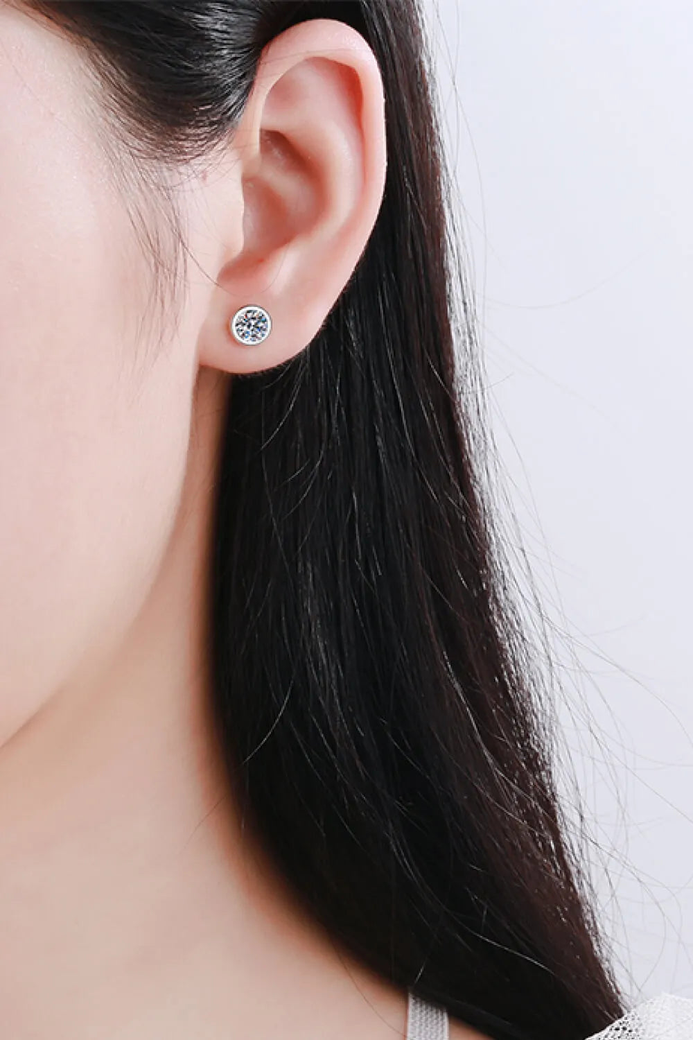 Moissanite Round-Shaped Stud Earrings-240 Jewelry-Trendsi-Hello Friends Boutique-Woman's Fashion Boutique Located in Traverse City, MI