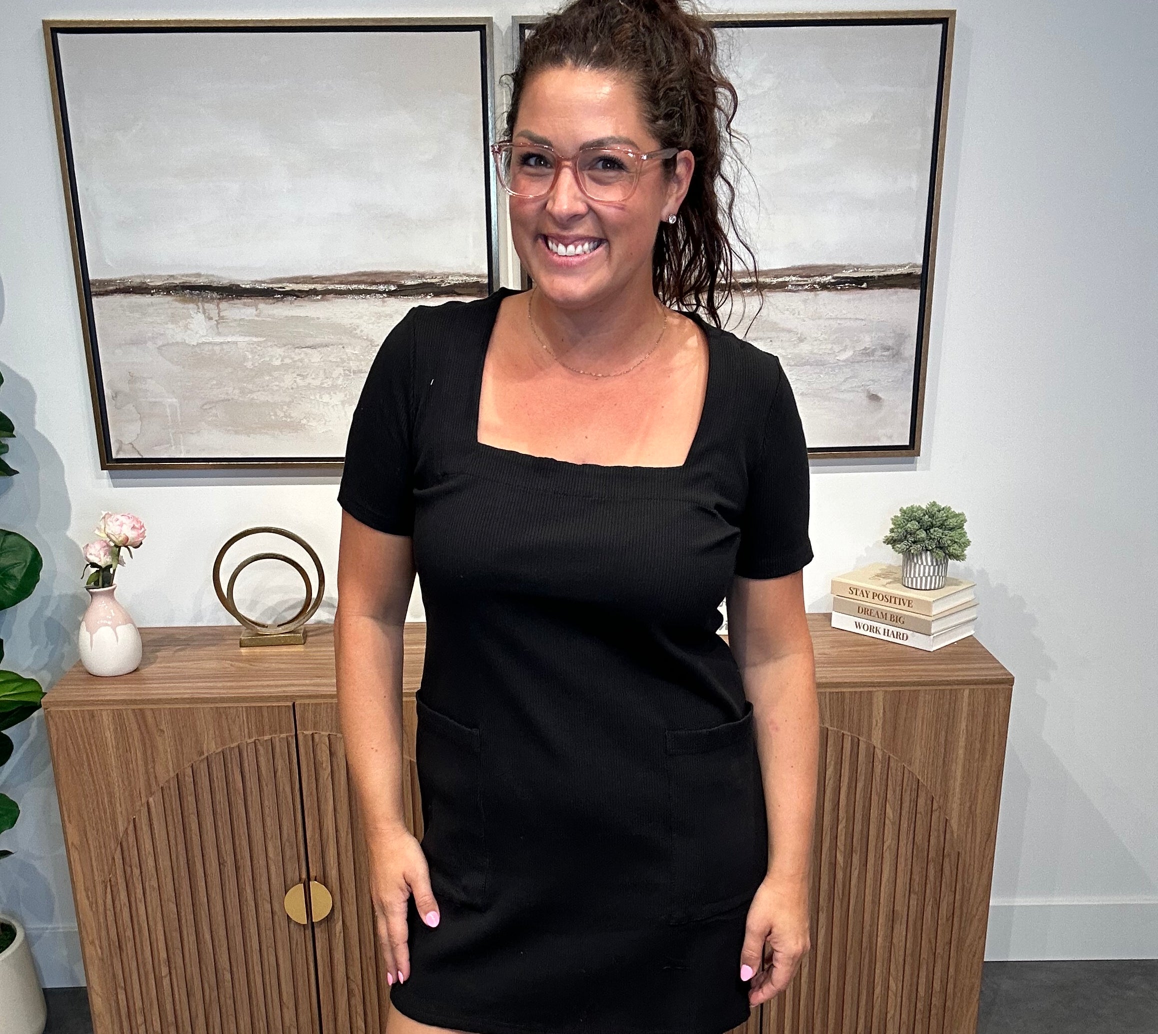 Enough For Me Dress in Black (S-XL)-180 Dresses-White Birch-Hello Friends Boutique-Woman's Fashion Boutique Located in Traverse City, MI