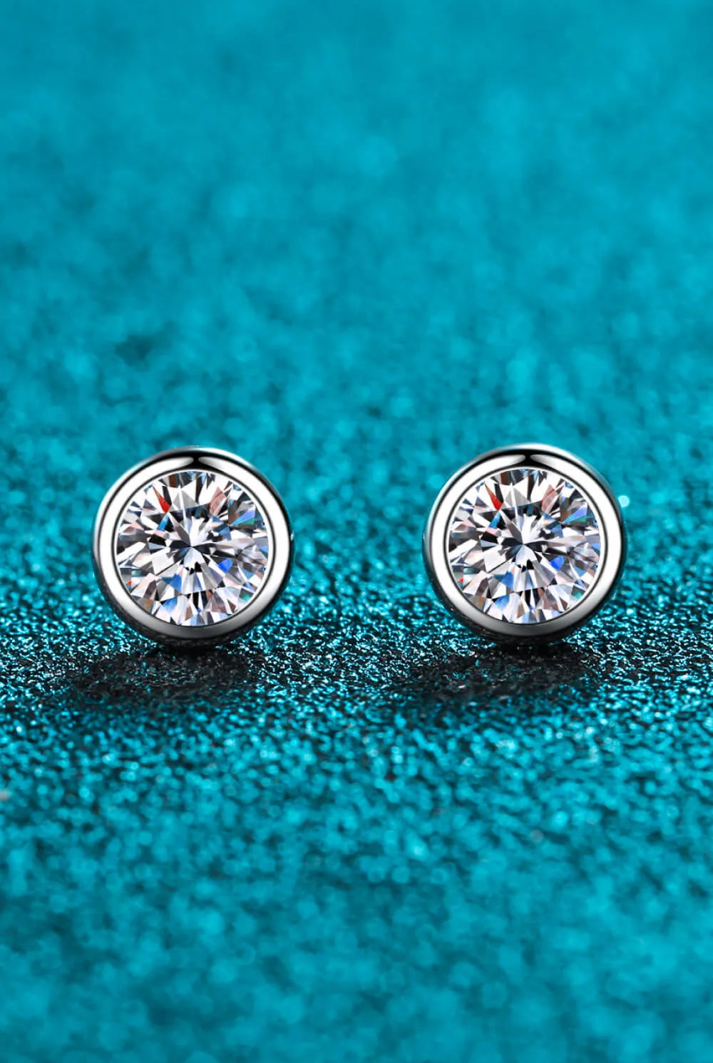 Moissanite Round-Shaped Stud Earrings-240 Jewelry-Trendsi-Hello Friends Boutique-Woman's Fashion Boutique Located in Traverse City, MI