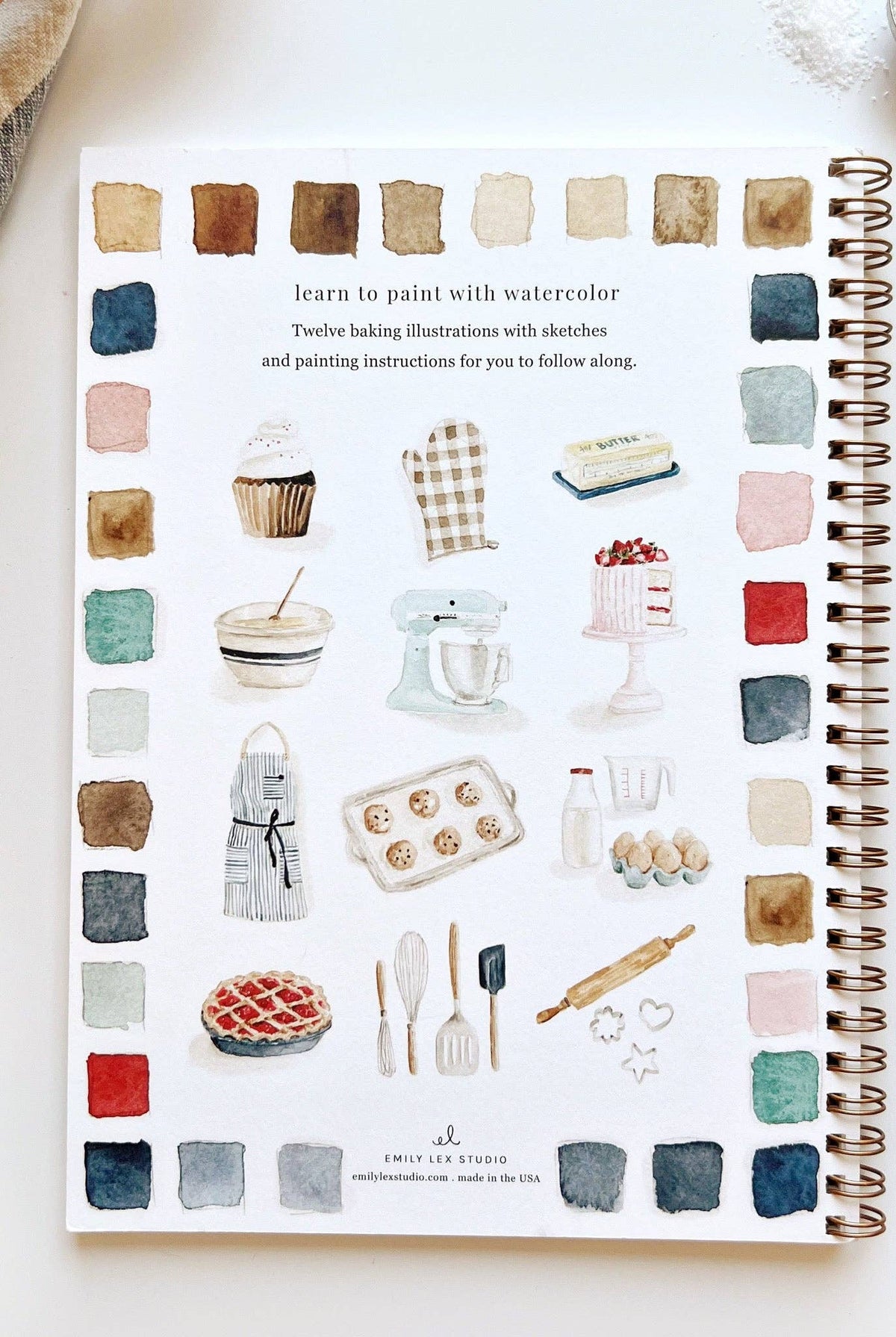 Bake & Paint Watercolor Workbook-300 Treats/Gift-emily lex studio-Hello Friends Boutique-Woman's Fashion Boutique Located in Traverse City, MI