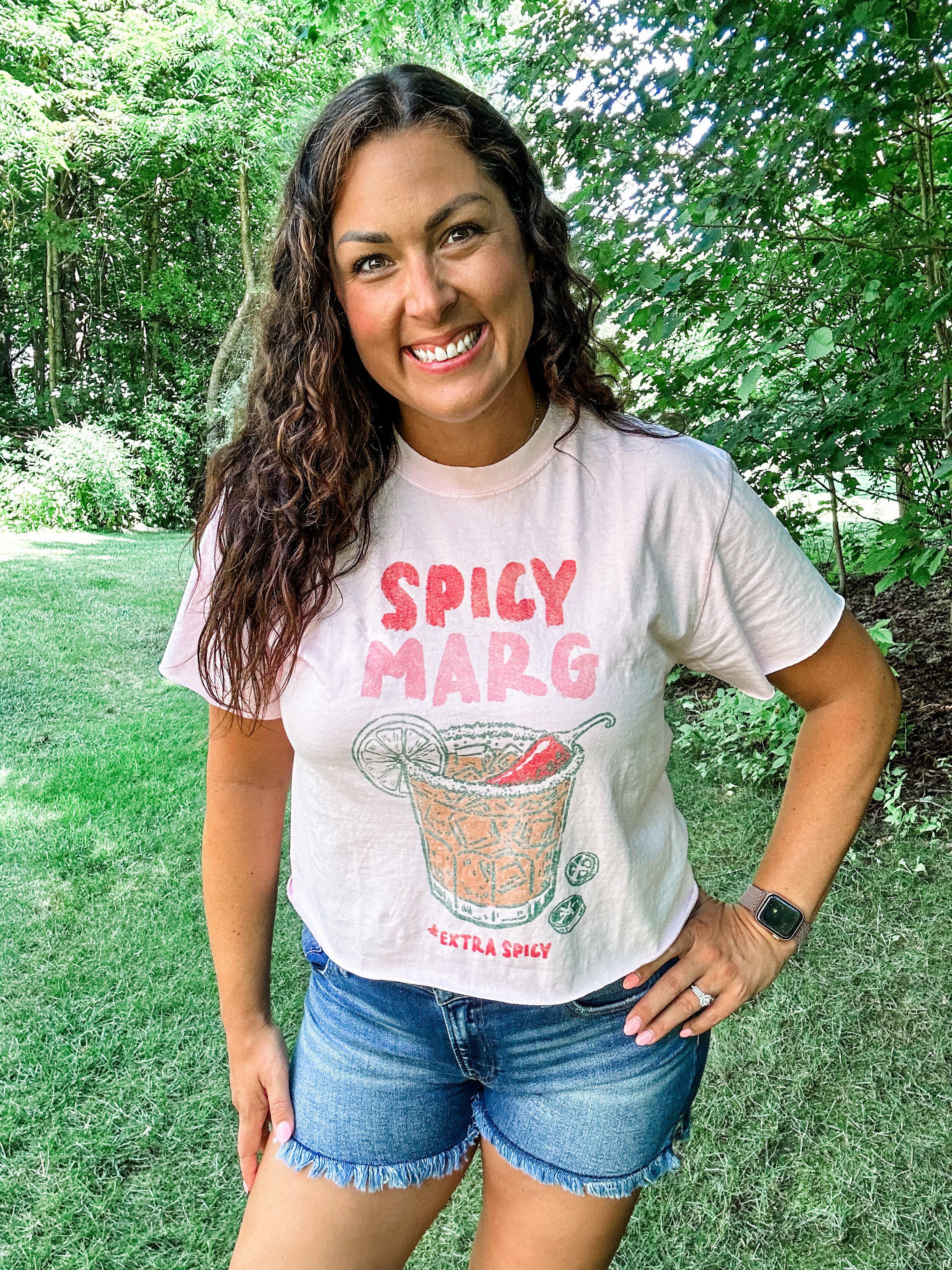 Spicy Marg Vintage Crop Tee (S-L)e-130 Graphic Tees-Illustrated Society-Hello Friends Boutique-Woman's Fashion Boutique Located in Traverse City, MI
