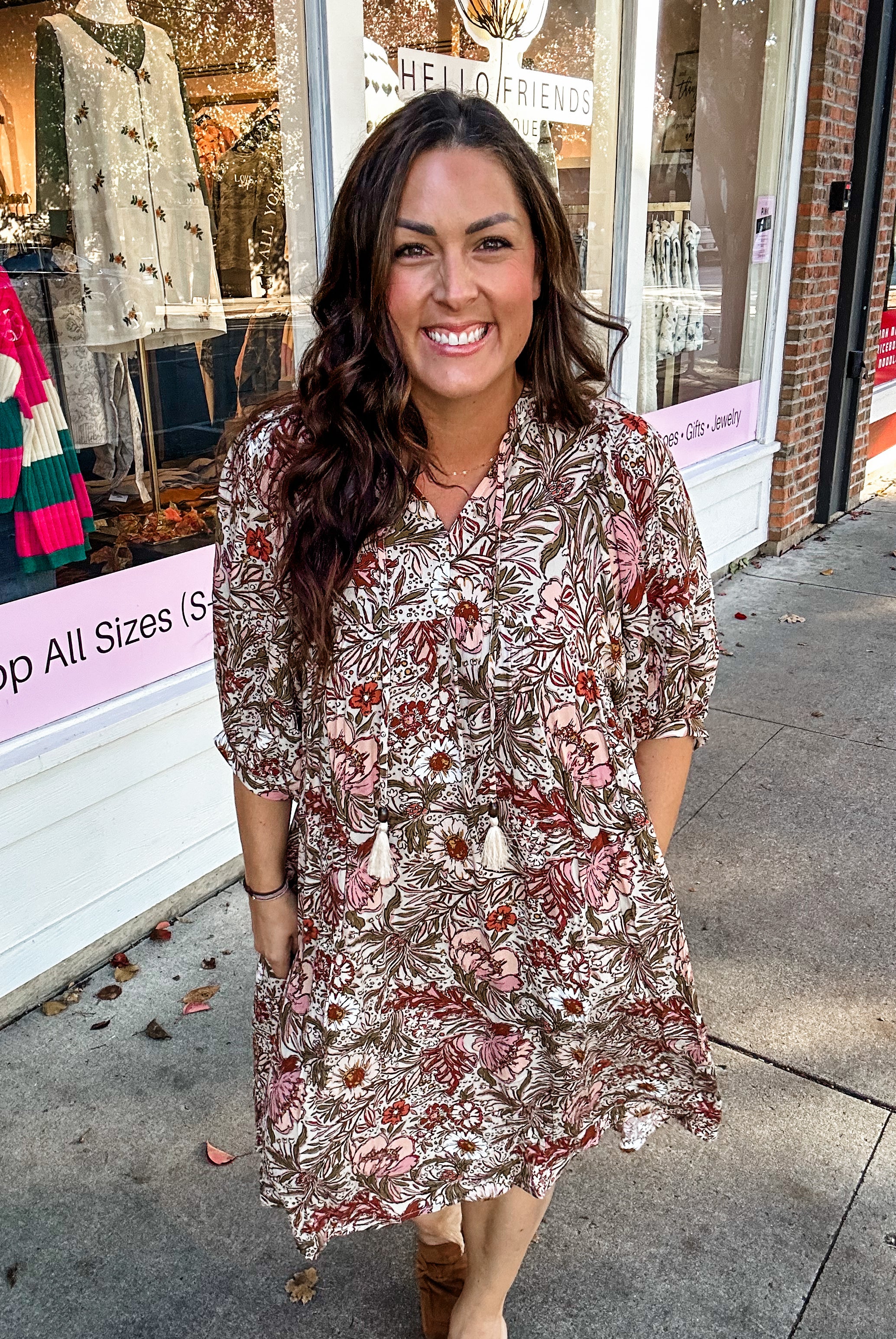 Sienna Bloom Boho Maxi Dress (S-3XL)-180 Dresses-Oddi-Hello Friends Boutique-Woman's Fashion Boutique Located in Traverse City, MI