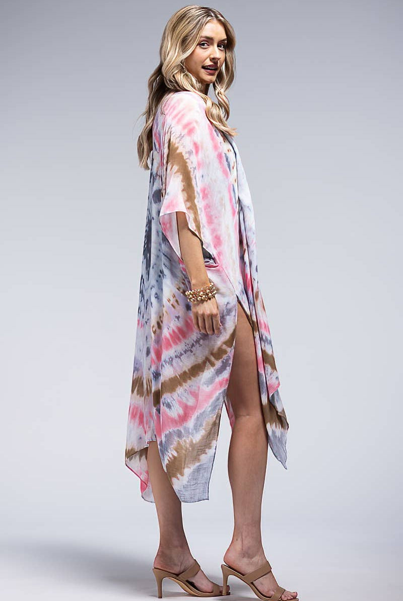 Drifted Dreams Tie-Dye Kimono (OS)-160 Cardigans/Kimonos-Urbanista-Hello Friends Boutique-Woman's Fashion Boutique Located in Traverse City, MI