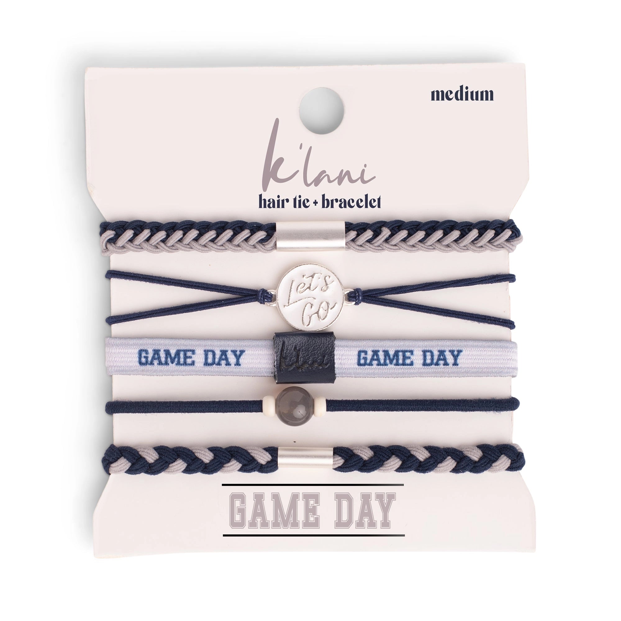 K'Lani Bracelets - Game Day Navy/Gray-240 Jewelry-K'Lani-Hello Friends Boutique-Woman's Fashion Boutique Located in Traverse City, MI
