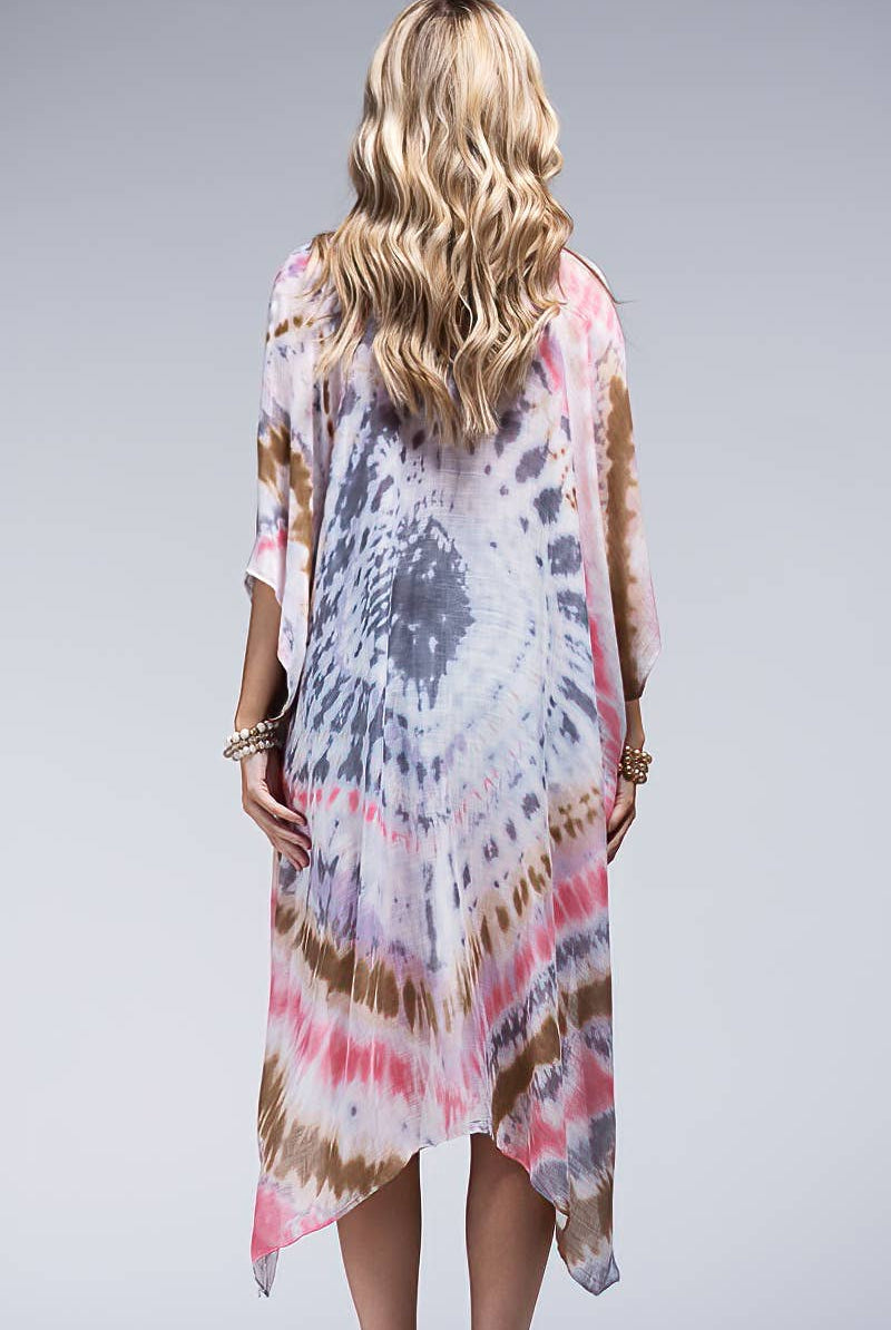 Drifted Dreams Tie-Dye Kimono (OS)-160 Cardigans/Kimonos-Urbanista-Hello Friends Boutique-Woman's Fashion Boutique Located in Traverse City, MI