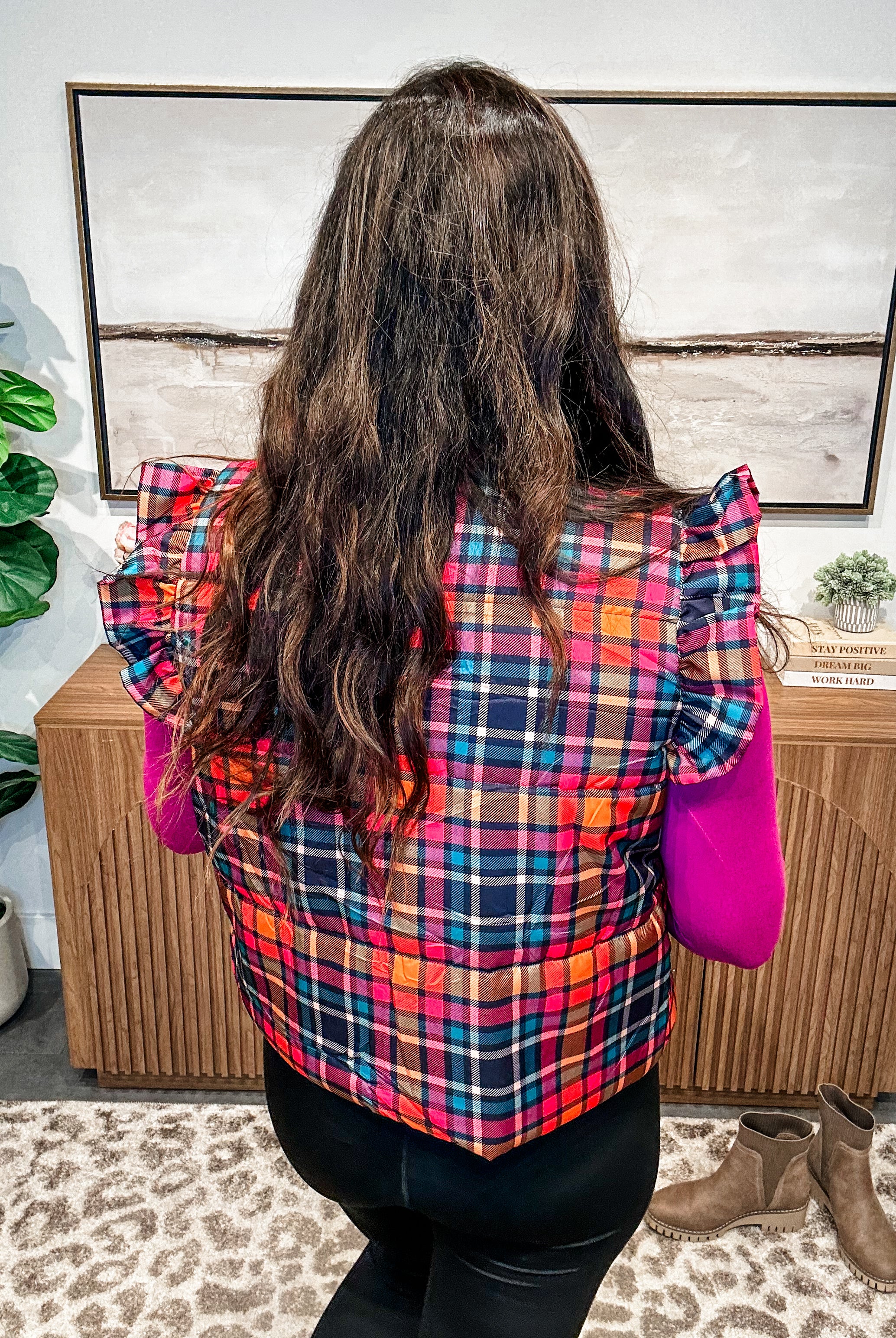 Patterned in Plaid Puffer Vest (S-2XL)-120 Sleeveless-Jess Lea Wholesale-Hello Friends Boutique-Woman's Fashion Boutique Located in Traverse City, MI