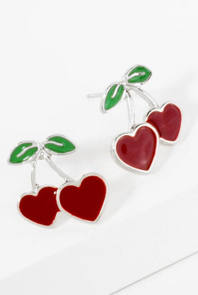 Cherry Kiss Enamel Drop Earrings-240 Jewelry-Judson-Hello Friends Boutique-Woman's Fashion Boutique Located in Traverse City, MI