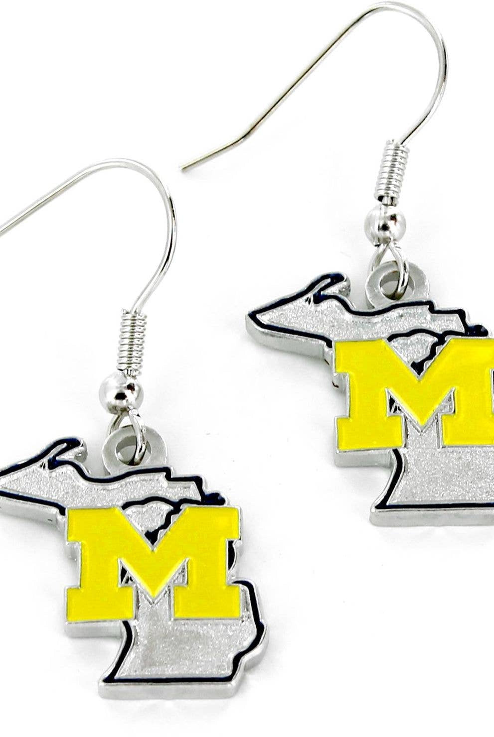 Michigan Wolverines State Earrings-240 Jewelry-Aminco USA-Hello Friends Boutique-Woman's Fashion Boutique Located in Traverse City, MI