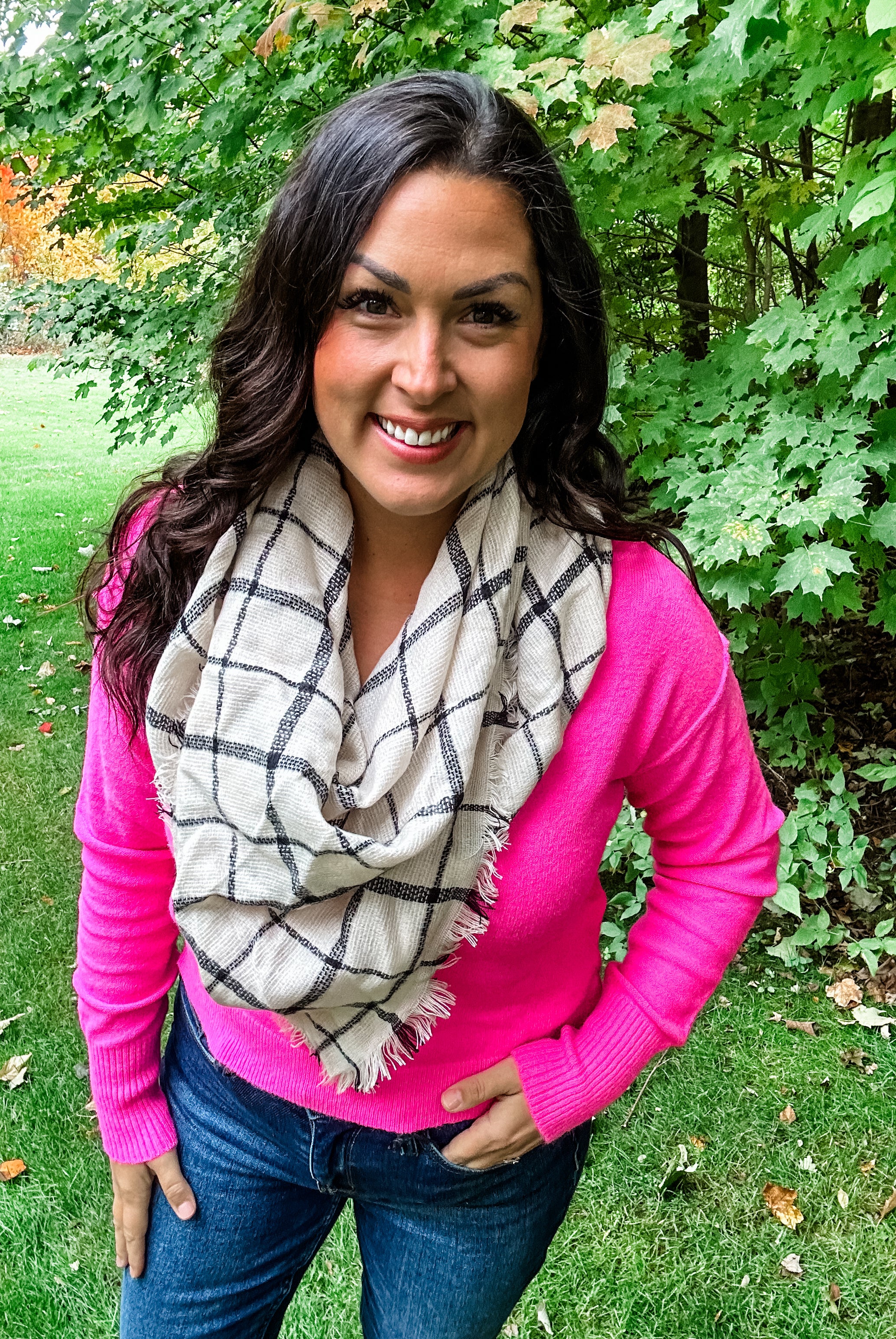 Black and Cream Scarf-280 Other Accessories-hello-friends-boutique-Hello Friends Boutique-Woman's Fashion Boutique Located in Traverse City, MI