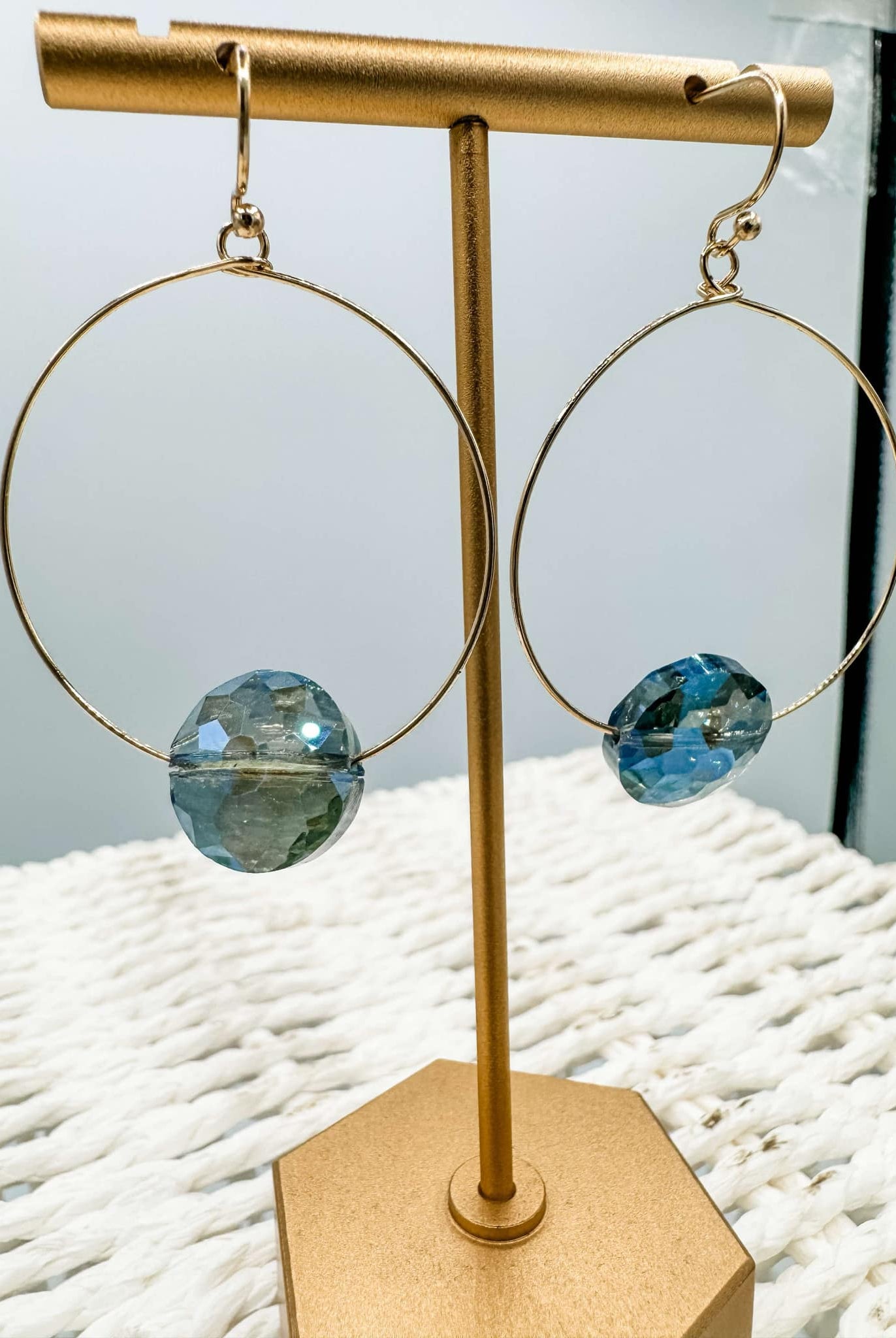 Stone Accent Wire Circle Earrings-240 Jewelry-ChicNCool-Hello Friends Boutique-Woman's Fashion Boutique Located in Traverse City, MI