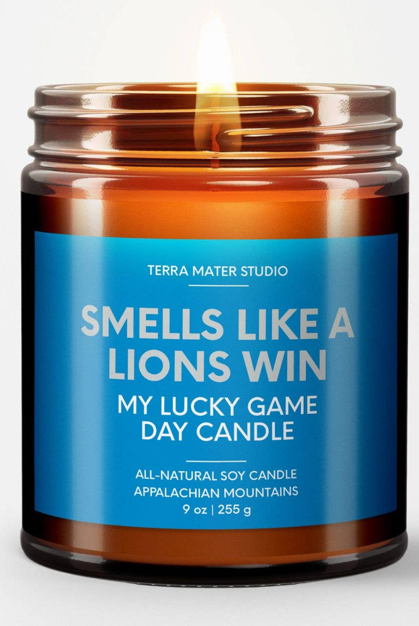 Lions Win Lucky Game Day Candle-300 Treats/Gift-Terra Mater Studio LLC-Hello Friends Boutique-Woman's Fashion Boutique Located in Traverse City, MI