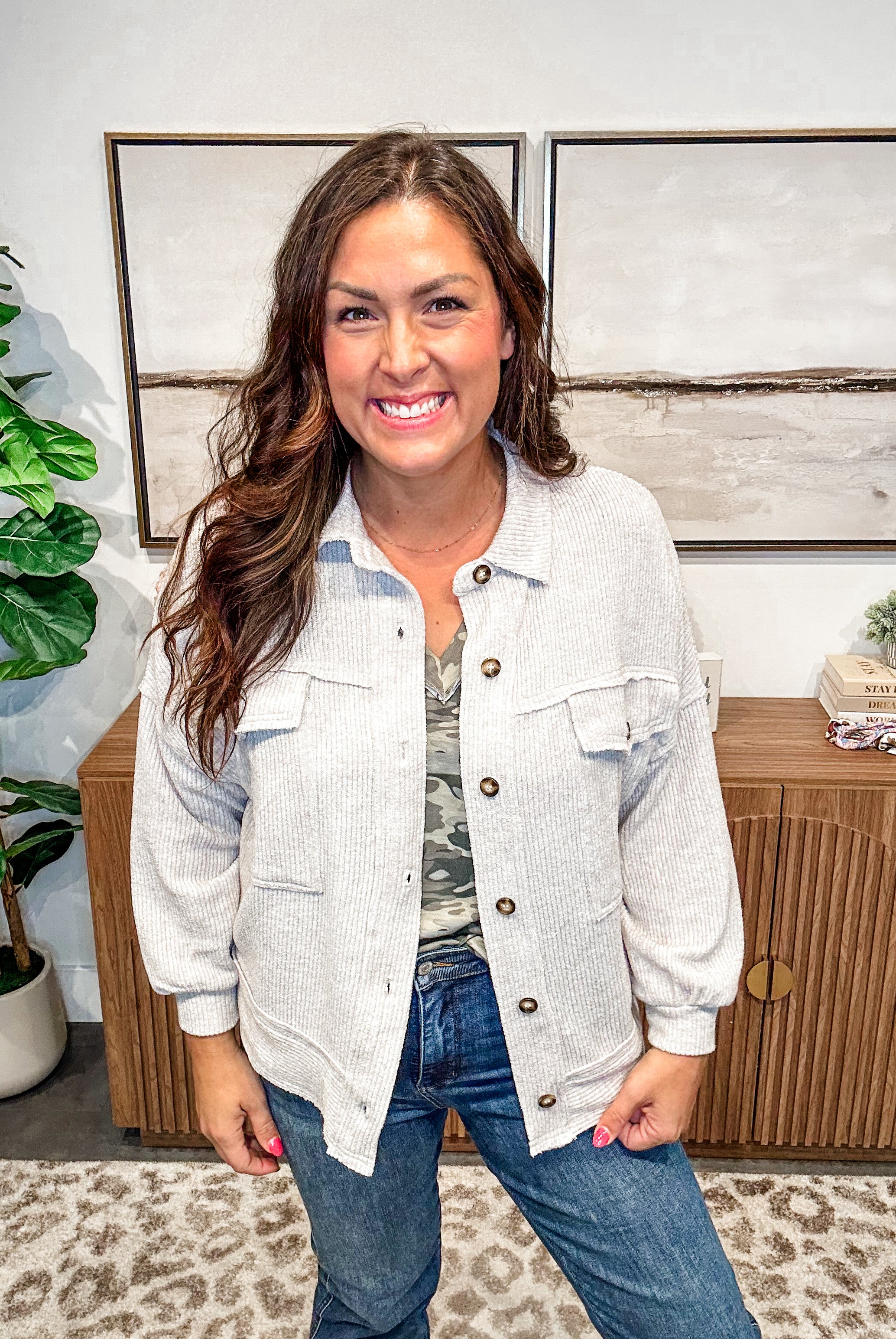 Weekend Warm-Up Jacket (S-XL)-170 Jackets-White Birch-Hello Friends Boutique-Woman's Fashion Boutique Located in Traverse City, MI