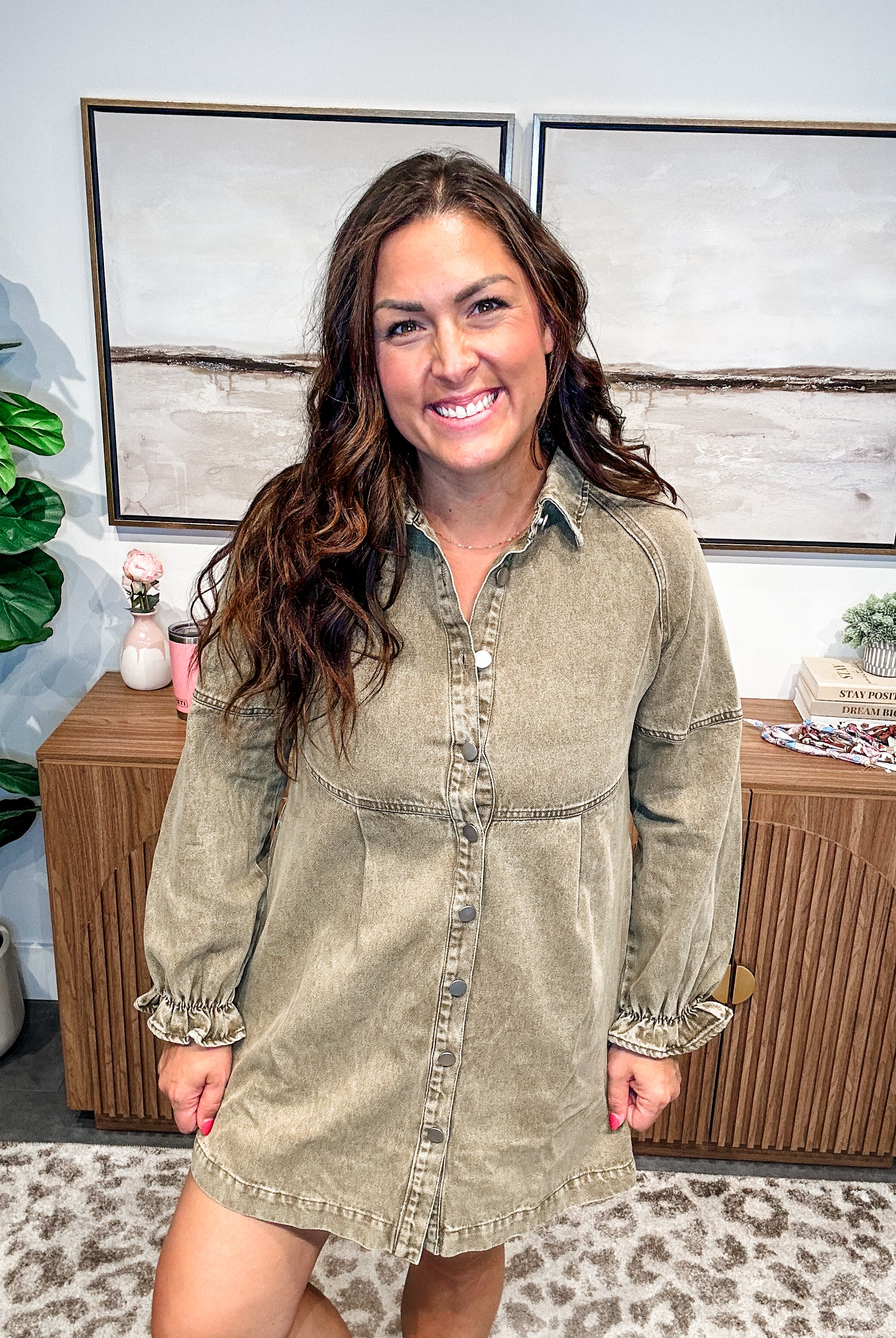 Weekend Wash Denim Shirt Dress (S-XL)-180 Dresses-So Me-Hello Friends Boutique-Woman's Fashion Boutique Located in Traverse City, MI