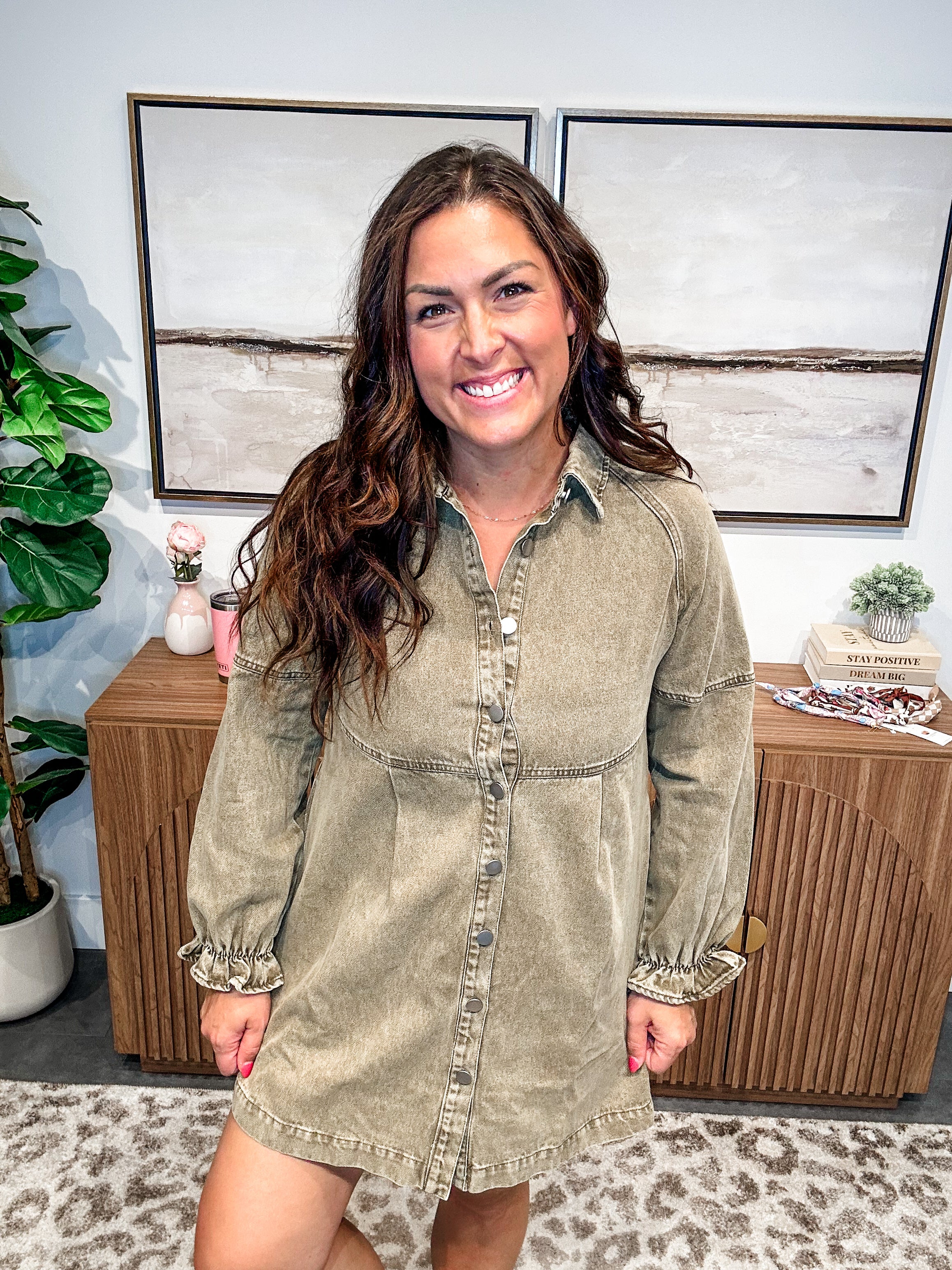 Weekend Wash Denim Shirt Dress (S-XL)-180 Dresses-So Me-Hello Friends Boutique-Woman's Fashion Boutique Located in Traverse City, MI