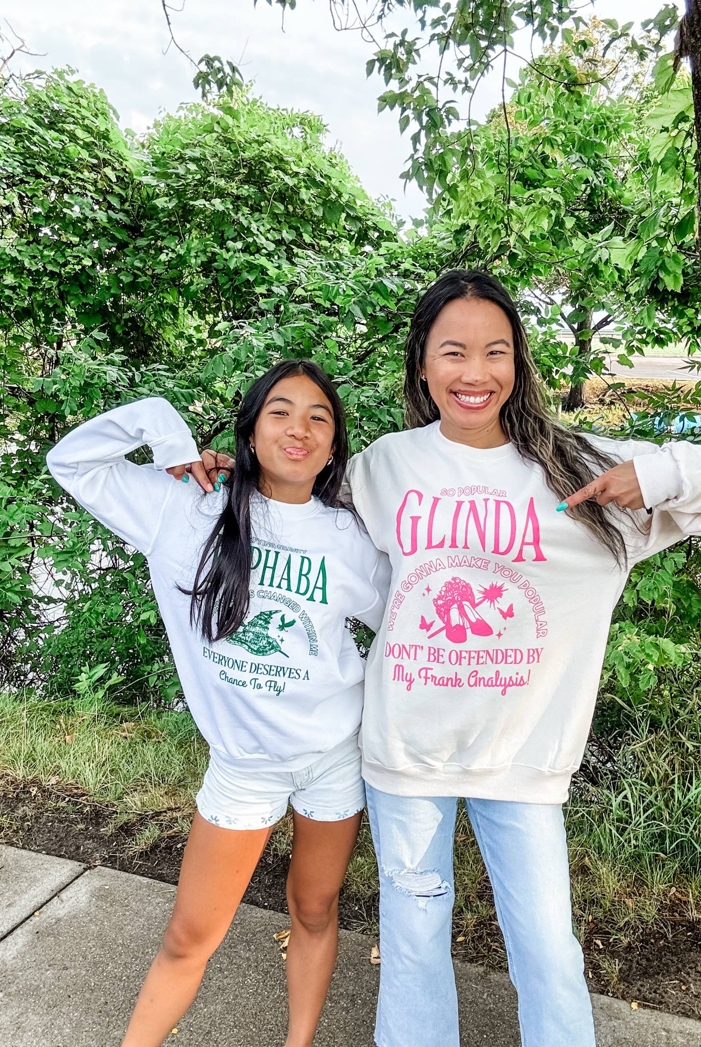Elphaba OR Glinda Youth (XS-XL) & Adult Sweatshirt (S-2XL)-150 Sweatshirts/Hoodies-Poppy & Pine-Hello Friends Boutique-Woman's Fashion Boutique Located in Traverse City, MI