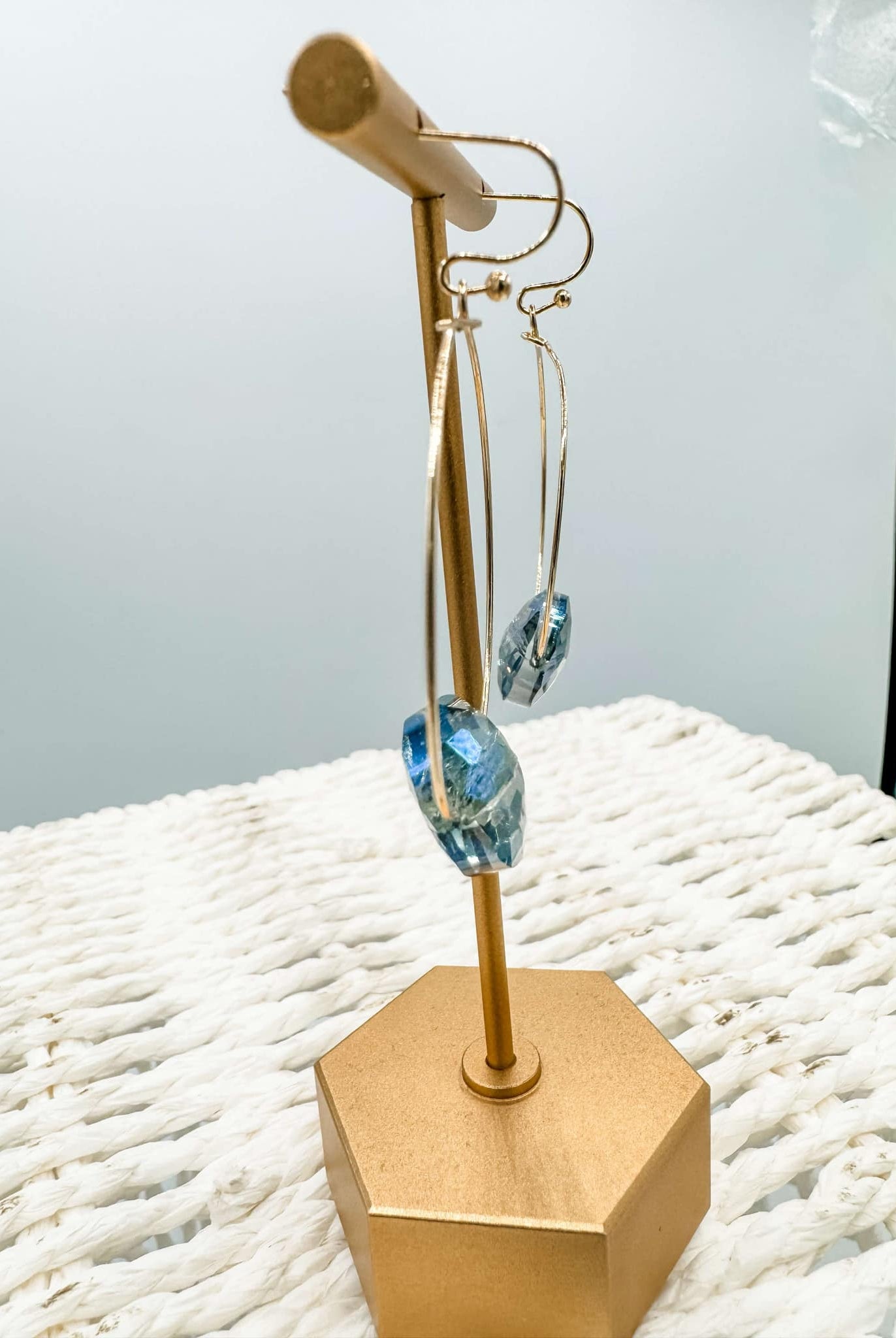 Stone Accent Wire Circle Earrings-240 Jewelry-ChicNCool-Hello Friends Boutique-Woman's Fashion Boutique Located in Traverse City, MI