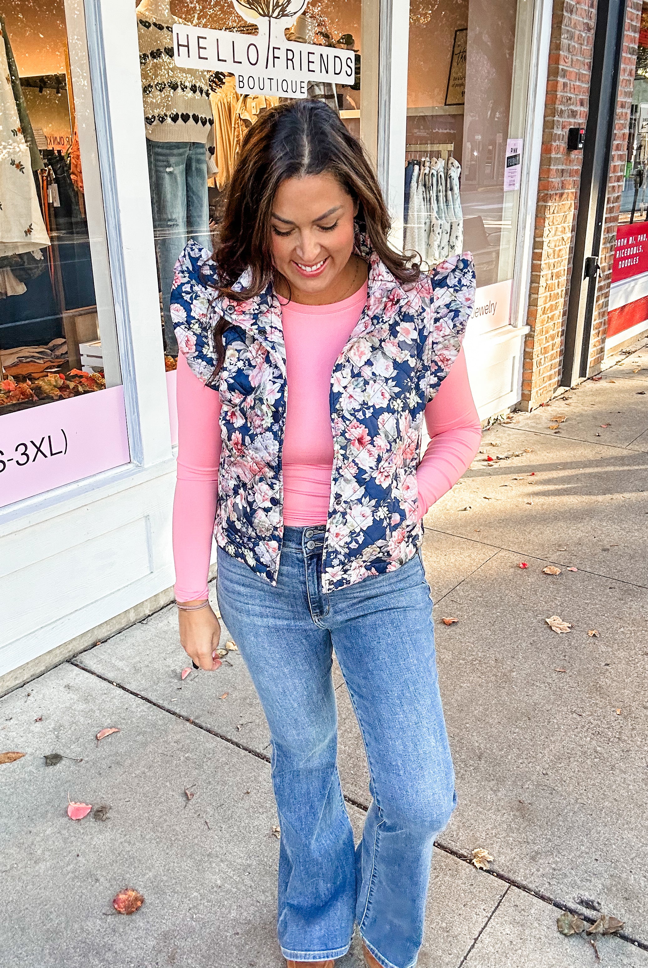 Blossom Breeze Quilted Vest (S-3XL)-120 Sleeveless-Oddi-Hello Friends Boutique-Woman's Fashion Boutique Located in Traverse City, MI