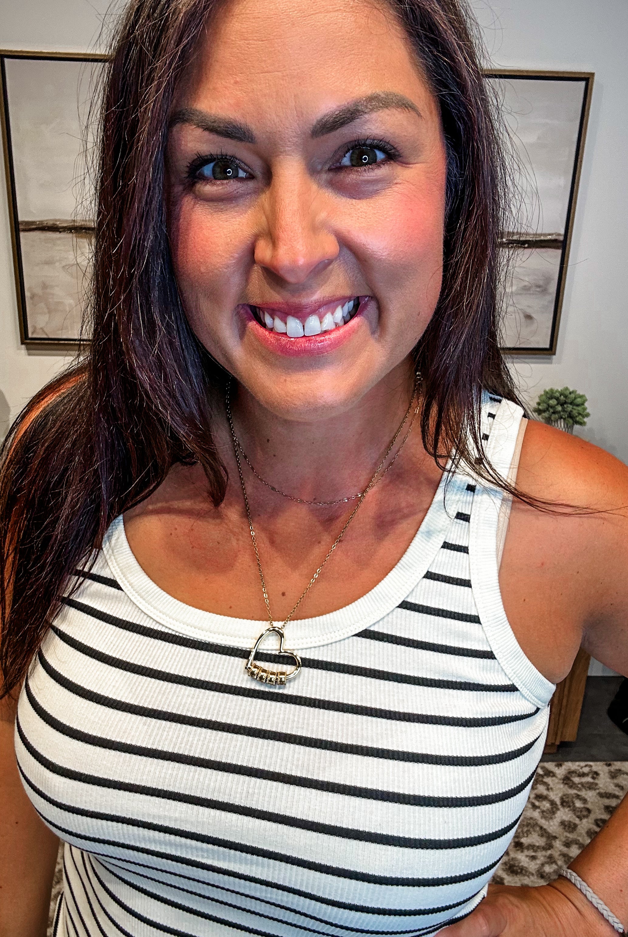 Coastal Lines Tank (S-3XL)-120 Sleeveless-White Birch-Hello Friends Boutique-Woman's Fashion Boutique Located in Traverse City, MI