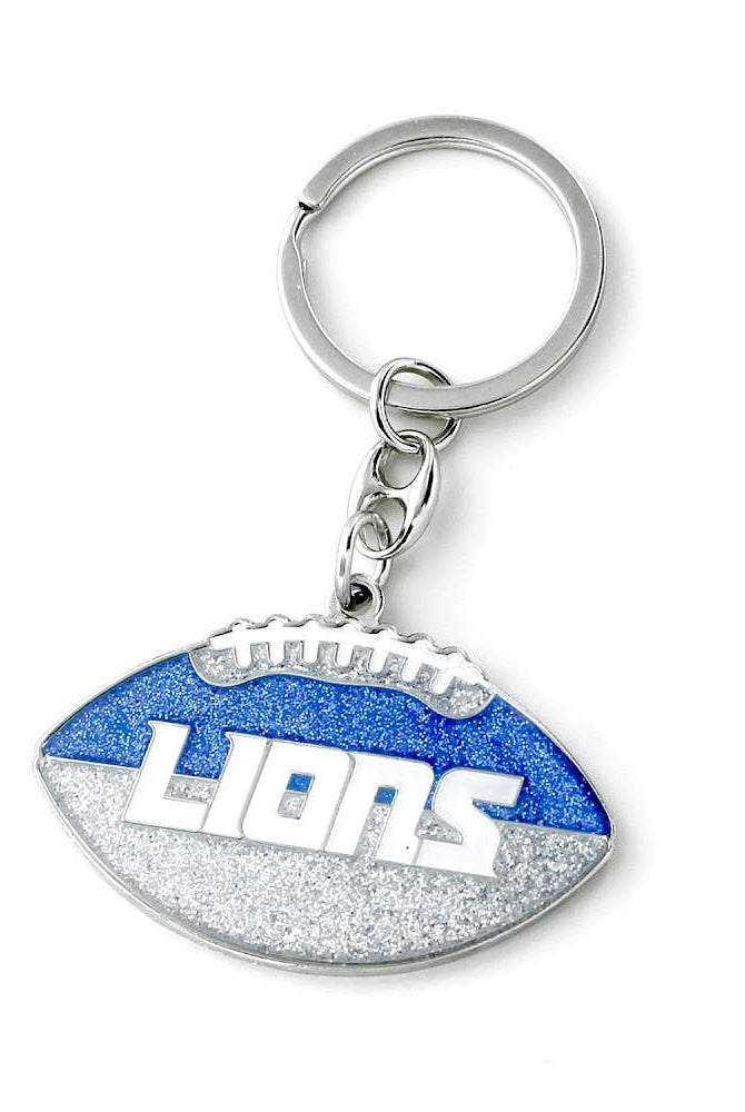 Detroit Lions Glitter Football Keychain-240 Jewelry-Aminco USA-Hello Friends Boutique-Woman's Fashion Boutique Located in Traverse City, MI