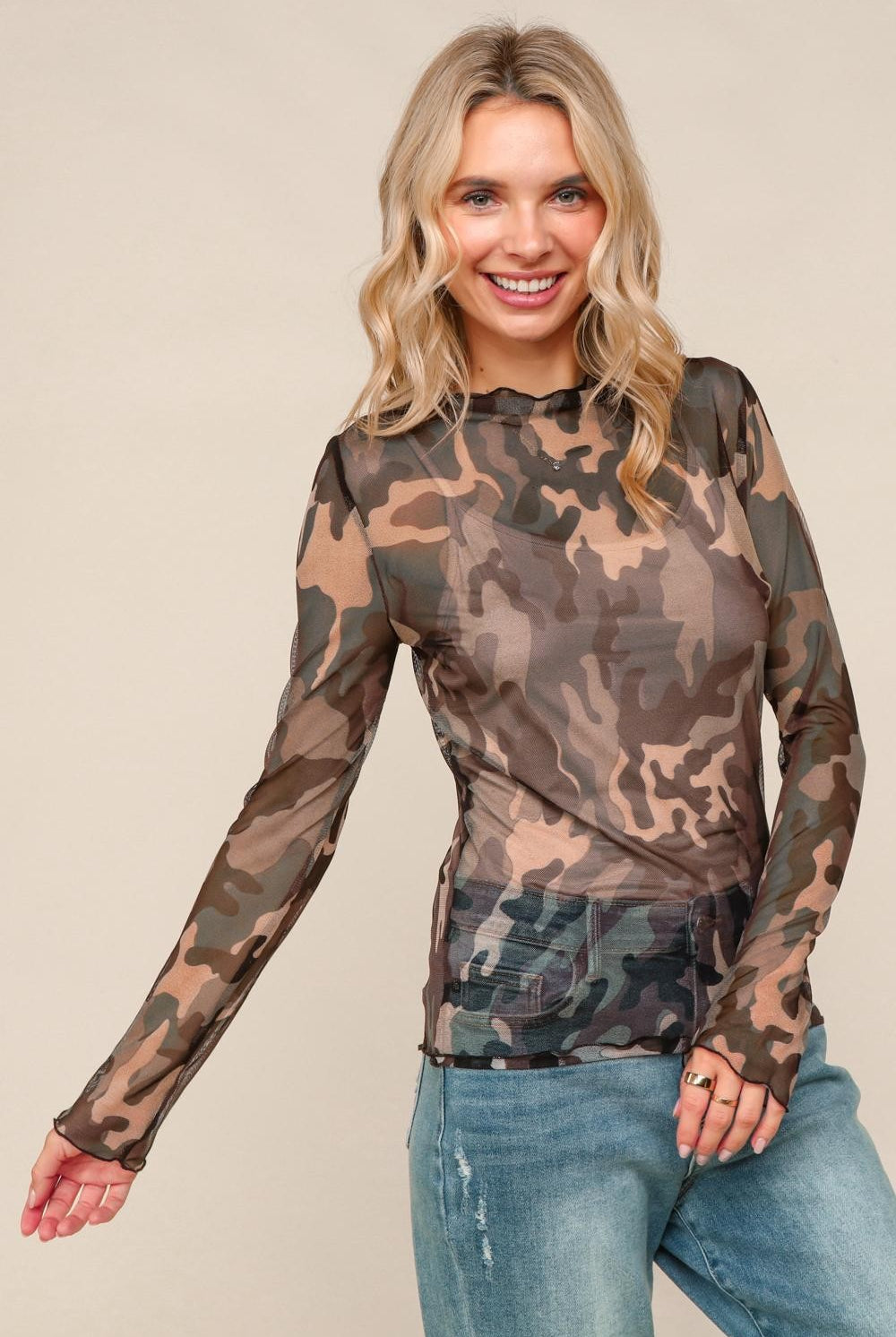 High Stakes Sheer Top (S-3XL)-110 Long Sleeve-HAPTICS-Hello Friends Boutique-Woman's Fashion Boutique Located in Traverse City, MI