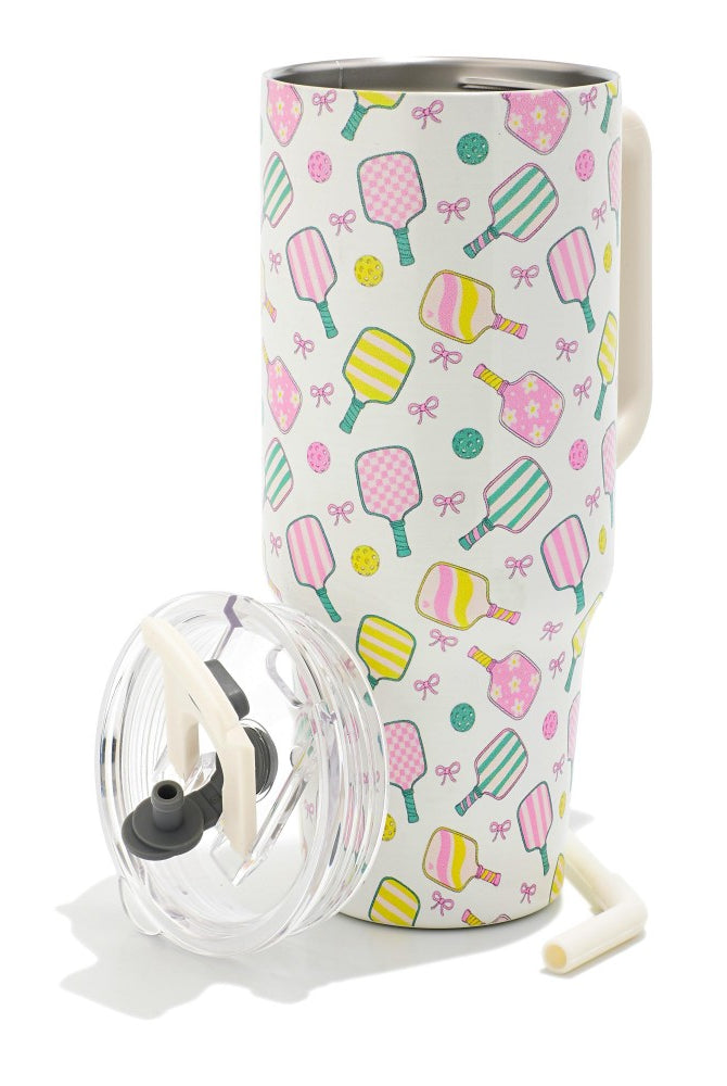 Pickleball Racket & Bows 40oz Tumbler-300 Treats/Gift-Judson-Hello Friends Boutique-Woman's Fashion Boutique Located in Traverse City, MI