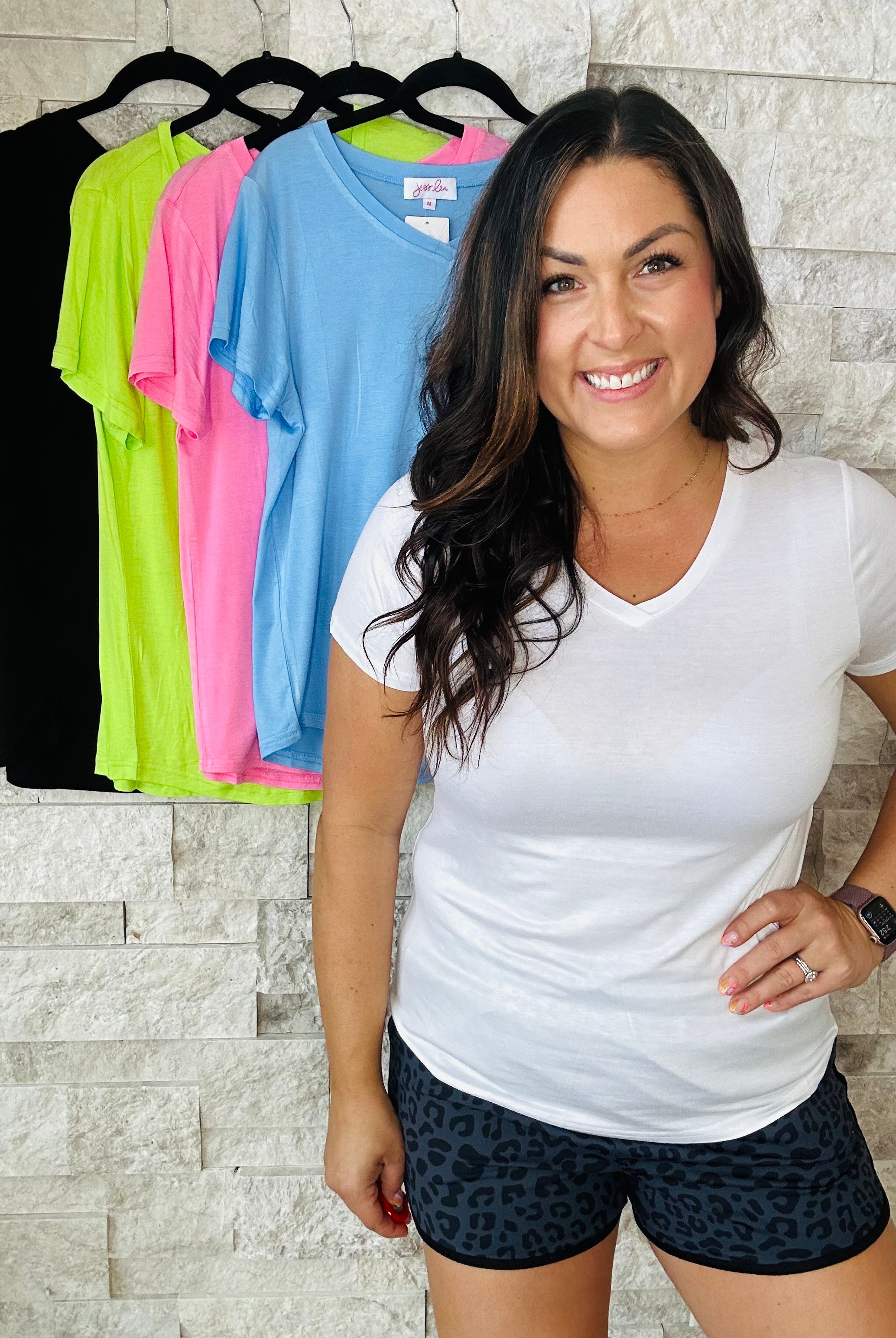 Jess Lea Basic Tee (S-3XL)-100 Short Sleeve-Jess Lea Wholesale-Hello Friends Boutique-Woman's Fashion Boutique Located in Traverse City, MI