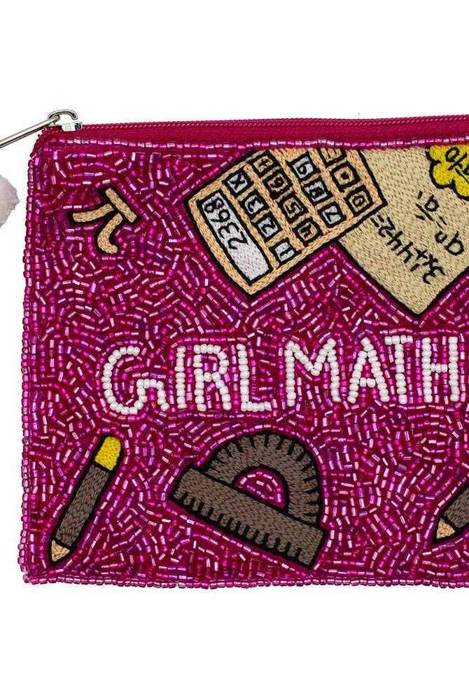Girl Math Beaded Canvas Pouch-280 Other Accessories-Judson-Hello Friends Boutique-Woman's Fashion Boutique Located in Traverse City, MI