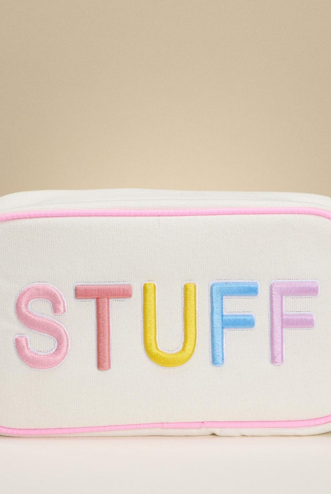 "STUFF" Embroidered Canvas Pouch-260 Bags-Judson-Hello Friends Boutique-Woman's Fashion Boutique Located in Traverse City, MI