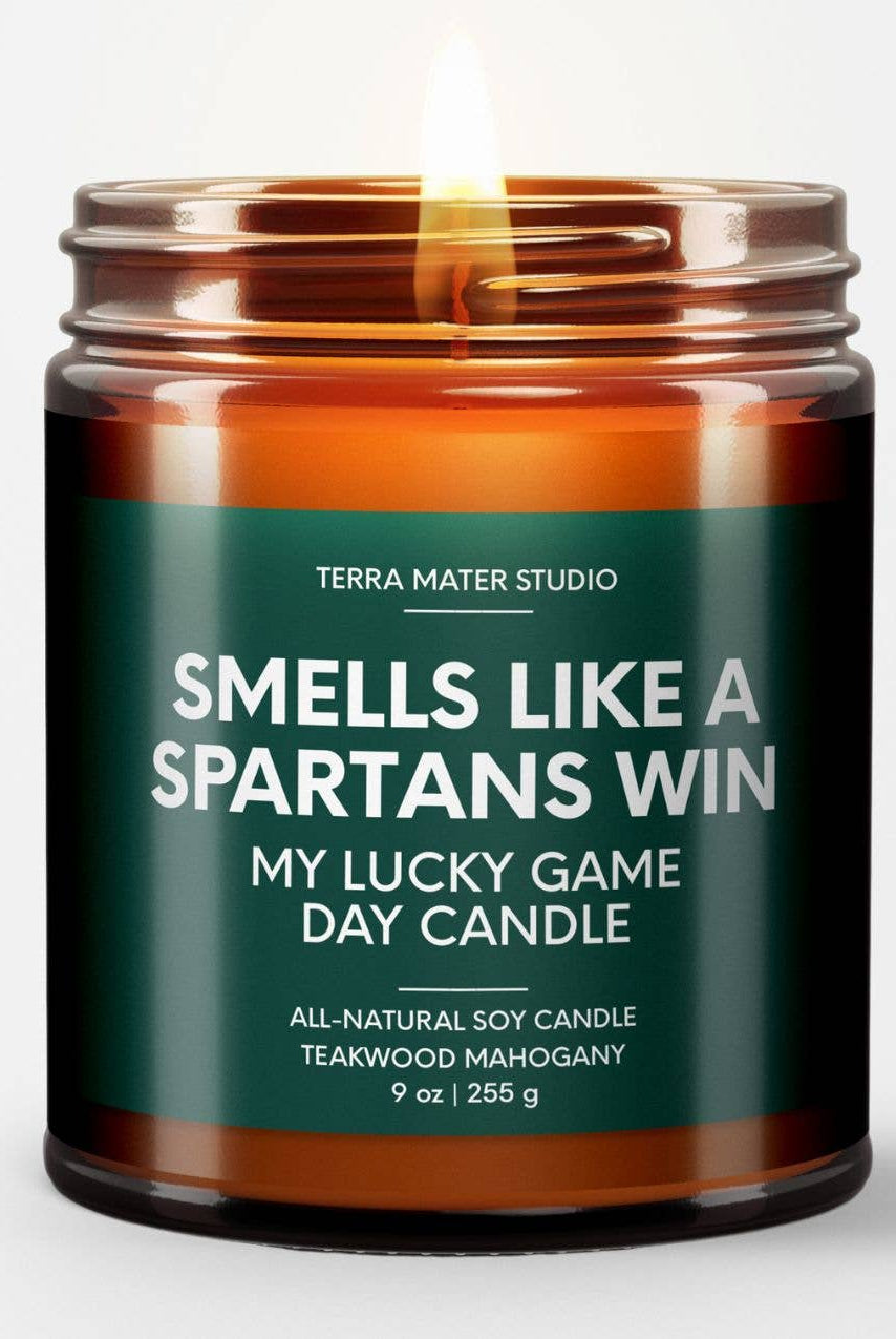 Spartans Win Game Day Candle-300 Treats/Gift-Terra Mater Studio LLC-Hello Friends Boutique-Woman's Fashion Boutique Located in Traverse City, MI