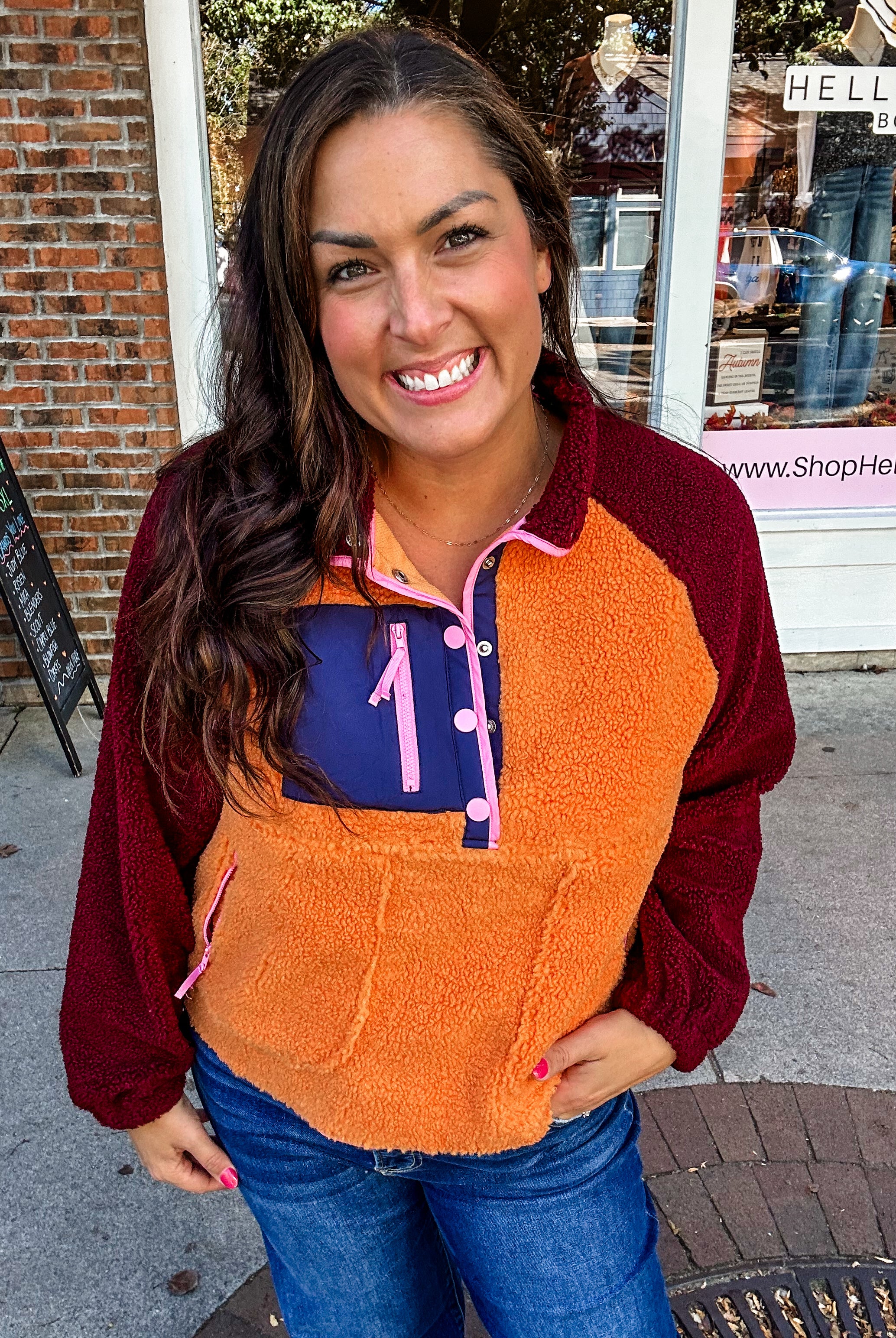 Weekend Wanderer Pullover in Winery (S-XL)-140 Sweaters-LovLov-Hello Friends Boutique-Woman's Fashion Boutique Located in Traverse City, MI