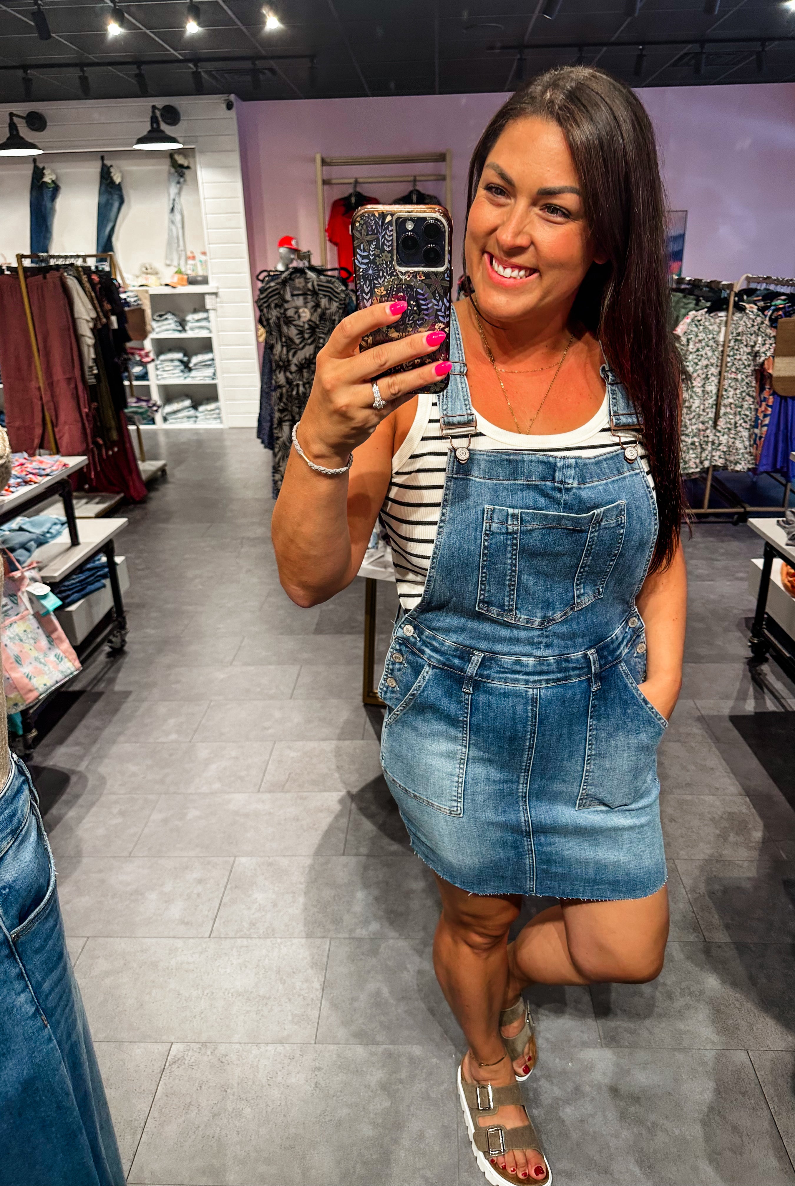 Whiskey Glasses Overall Skirt (S-3XL)-200 Denim-Judy Blue-Hello Friends Boutique-Woman's Fashion Boutique Located in Traverse City, MI