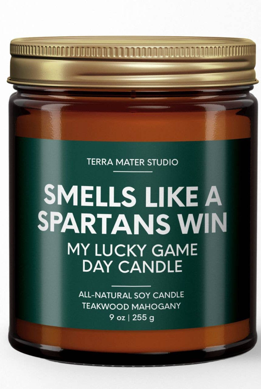 Spartans Win Game Day Candle-300 Treats/Gift-Terra Mater Studio LLC-Hello Friends Boutique-Woman's Fashion Boutique Located in Traverse City, MI