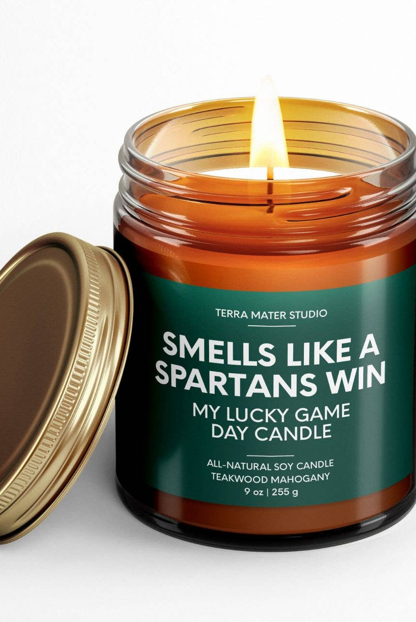 Spartans Win Game Day Candle-300 Treats/Gift-Terra Mater Studio LLC-Hello Friends Boutique-Woman's Fashion Boutique Located in Traverse City, MI