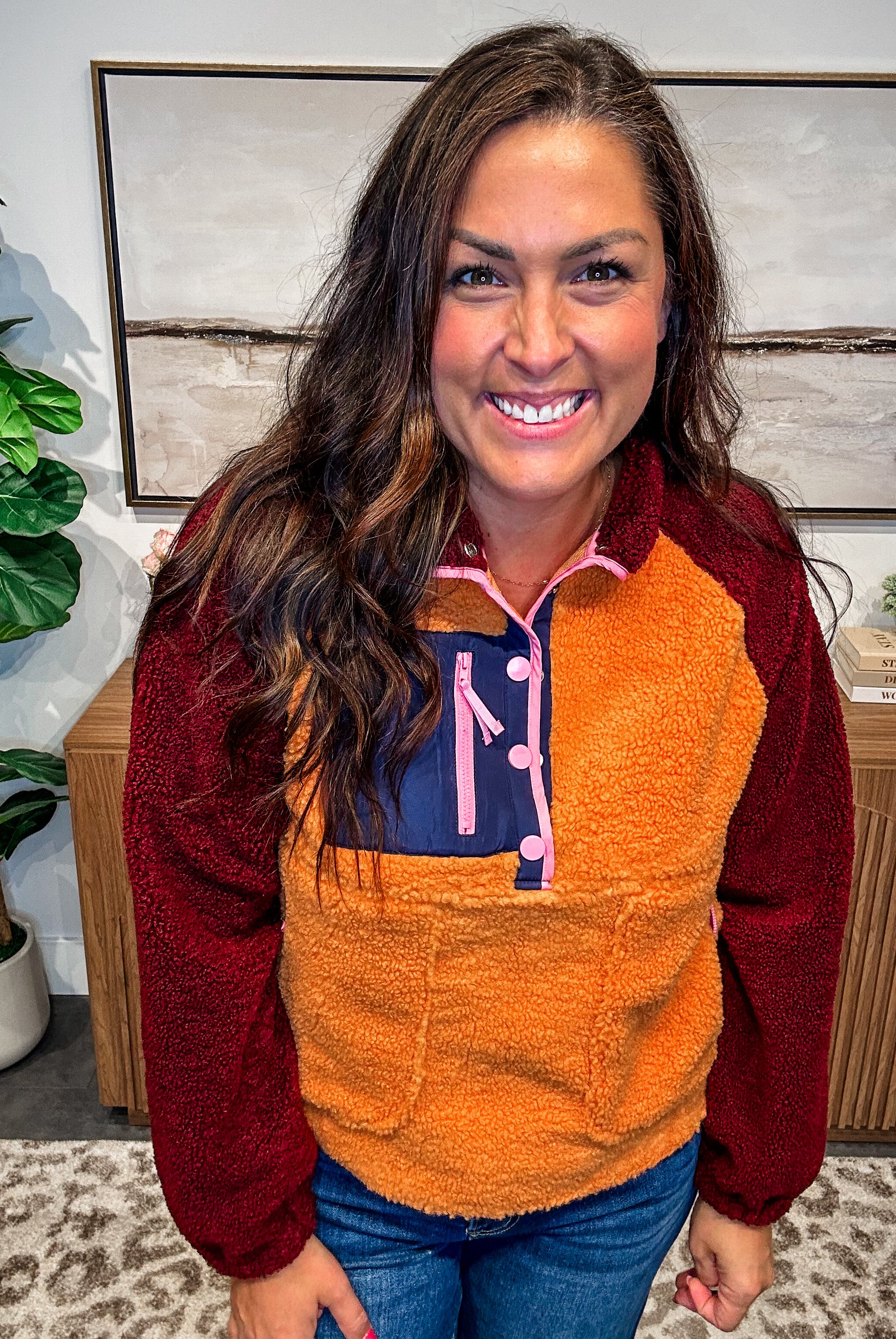 Weekend Wanderer Pullover in Winery (S-XL)-140 Sweaters-LovLov-Hello Friends Boutique-Woman's Fashion Boutique Located in Traverse City, MI