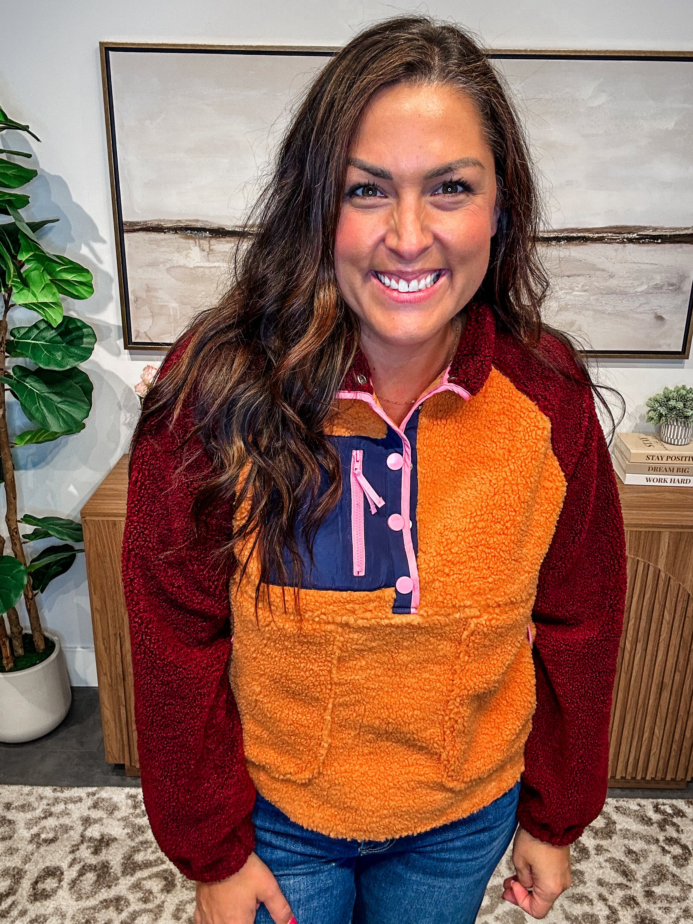 Weekend Wanderer Pullover in Winery (S-XL)-140 Sweaters-LovLov-Hello Friends Boutique-Woman's Fashion Boutique Located in Traverse City, MI