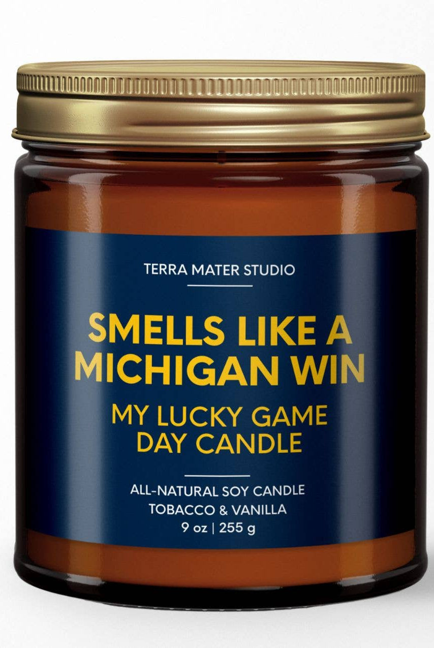 Michigan Win Game Day Candle-300 Treats/Gift-Terra Mater Studio LLC-Hello Friends Boutique-Woman's Fashion Boutique Located in Traverse City, MI