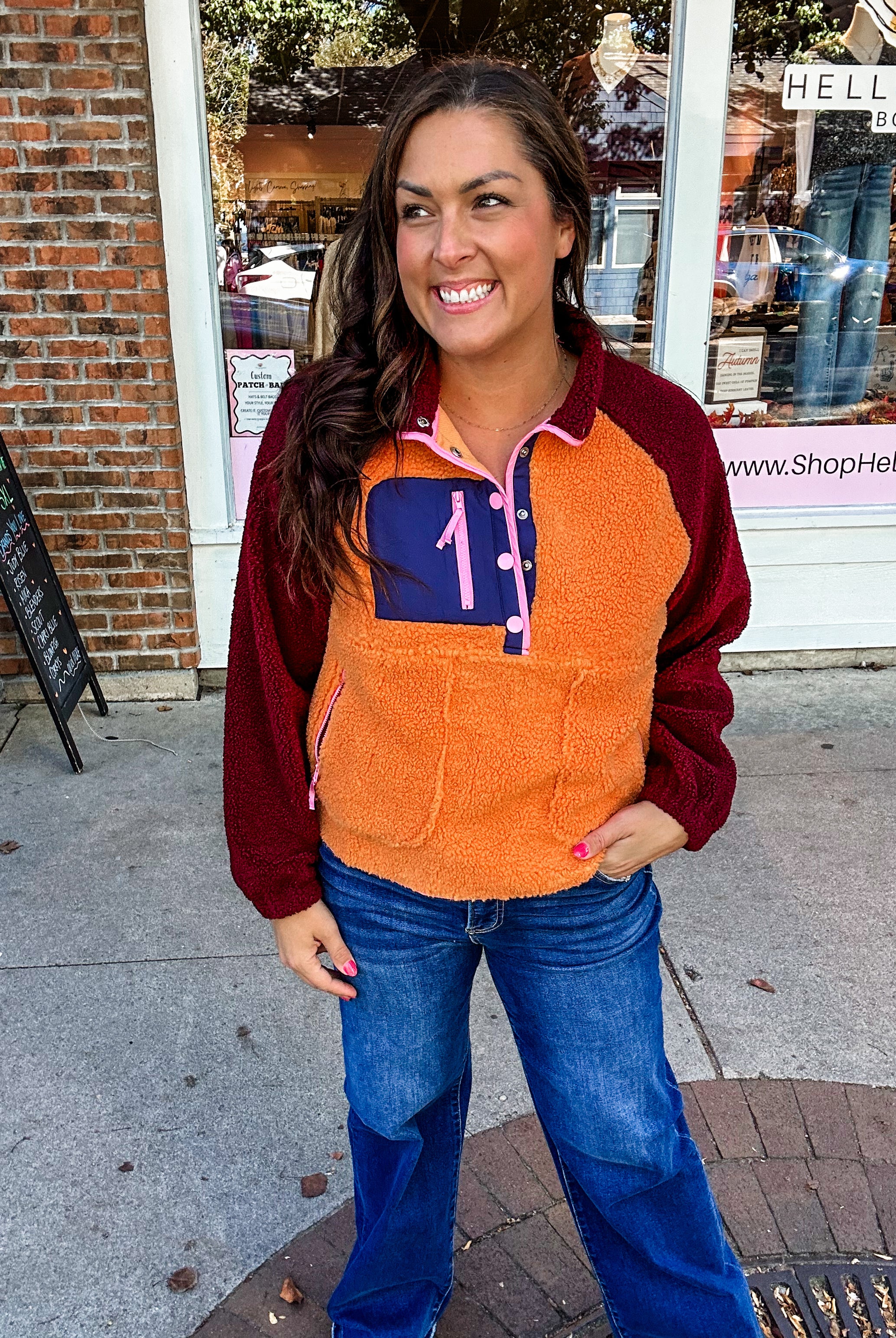 Weekend Wanderer Pullover in Winery (S-XL)-140 Sweaters-LovLov-Hello Friends Boutique-Woman's Fashion Boutique Located in Traverse City, MI