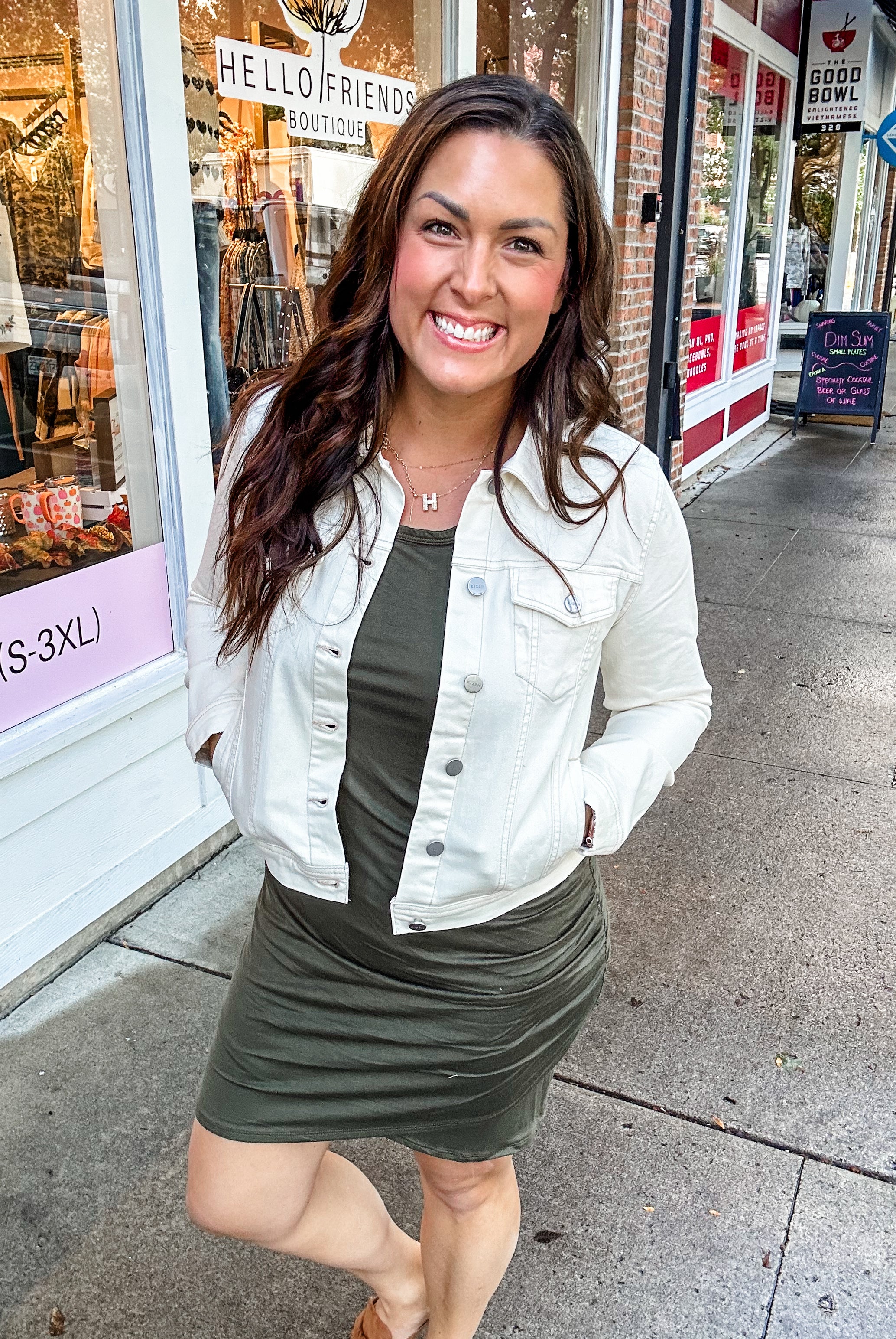 Olive Grove Dress (S-XL)-180 Dresses-BOMBOM-Hello Friends Boutique-Woman's Fashion Boutique Located in Traverse City, MI