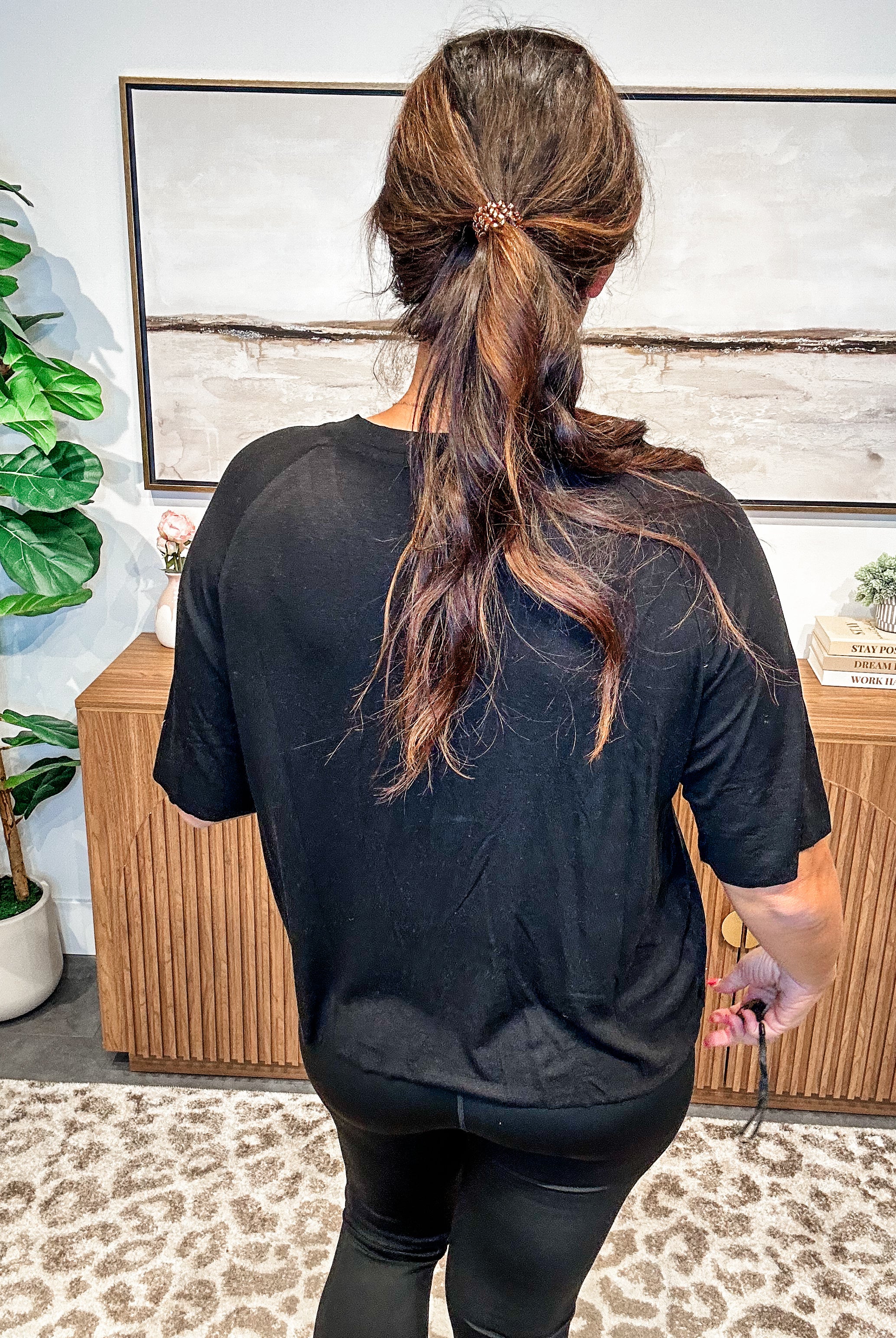 Stonewashed Serenity Tee in Black (S-L)-100 Short Sleeve-POL-Hello Friends Boutique-Woman's Fashion Boutique Located in Traverse City, MI