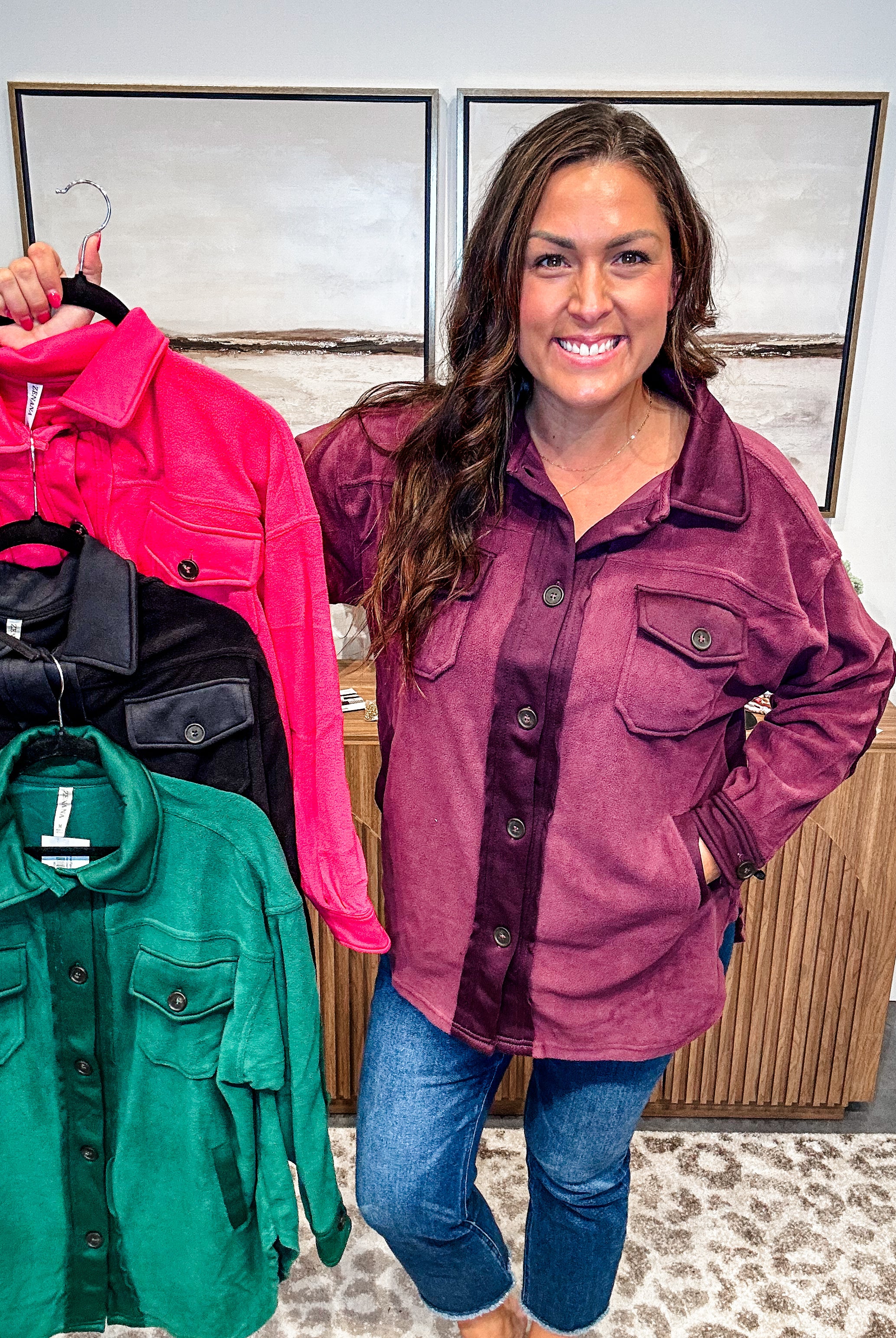 Cozy Comet Fleece Shacket (S-XL)-170 Jackets-Zenana-Hello Friends Boutique-Woman's Fashion Boutique Located in Traverse City, MI
