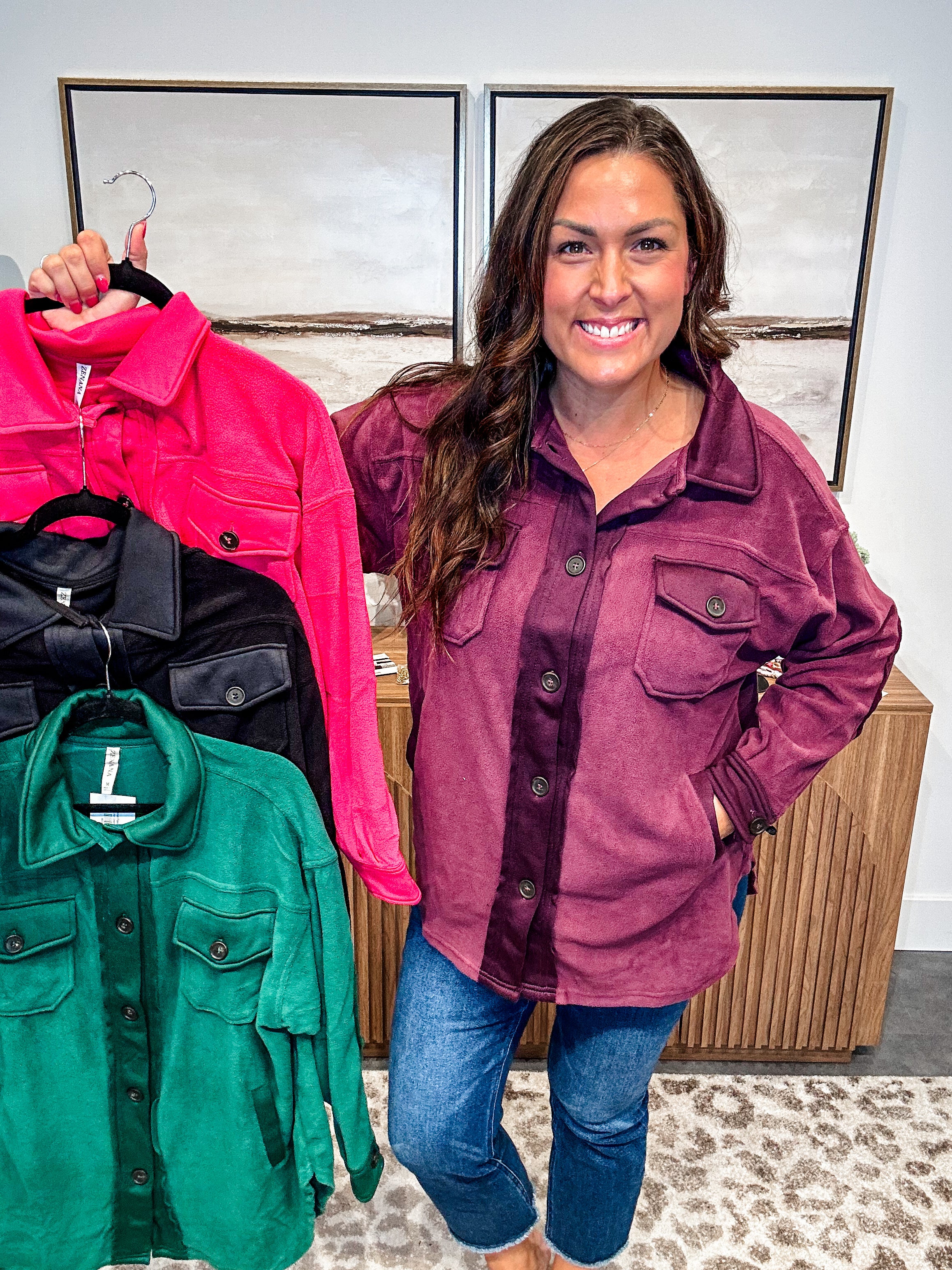 Cozy Comet Fleece Shacket (S-XL)-170 Jackets-Zenana-Hello Friends Boutique-Woman's Fashion Boutique Located in Traverse City, MI