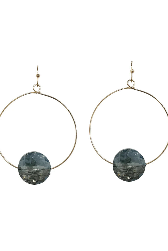Stone Accent Wire Circle Earrings-240 Jewelry-ChicNCool-Hello Friends Boutique-Woman's Fashion Boutique Located in Traverse City, MI