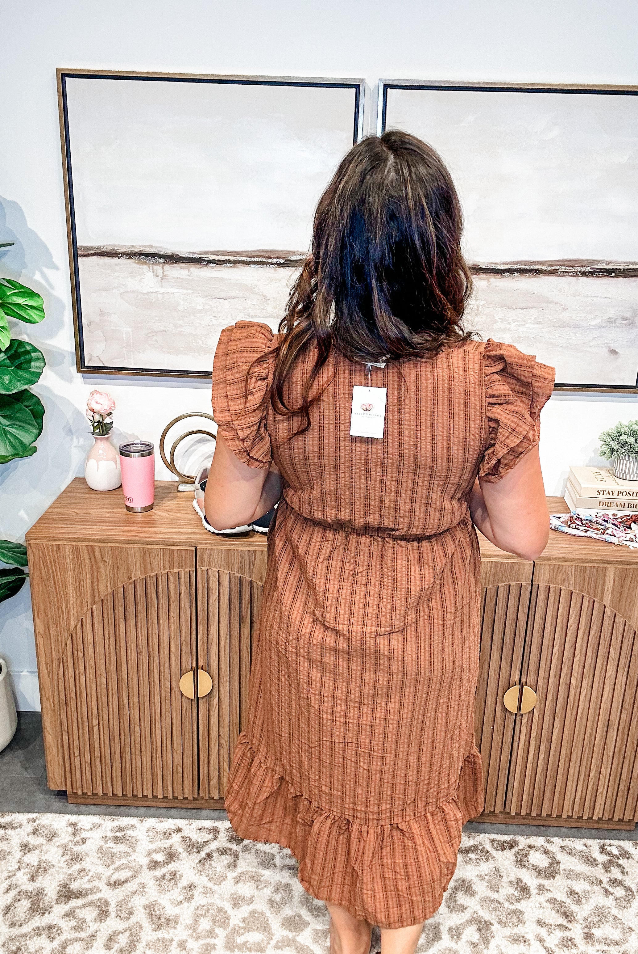 Autumn Grace Ruffle Midi Dress (S-L)-180 Dresses-Fantastic Fawn-Hello Friends Boutique-Woman's Fashion Boutique Located in Traverse City, MI