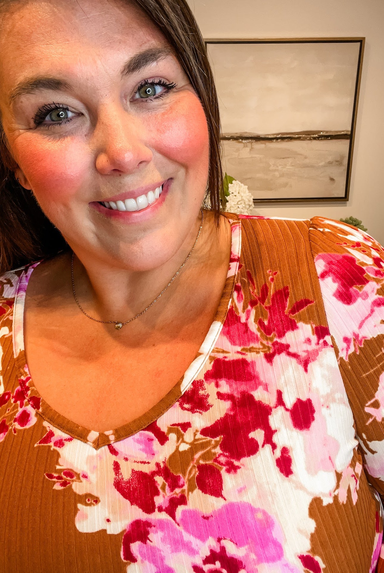 Wildflower Whisper V-Neck Ribbed Top (S-L)-110 Long Sleeve-Staccato-Hello Friends Boutique-Woman's Fashion Boutique Located in Traverse City, MI