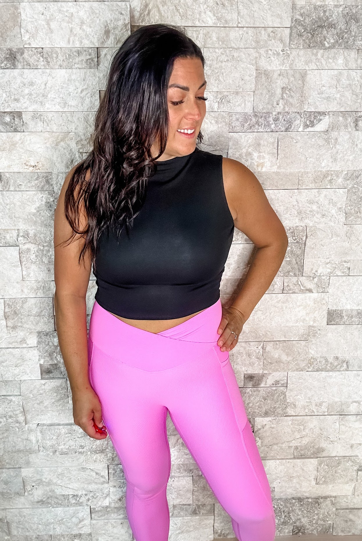 Molly Max Sculpt Diagonal Ribbed Leggings (S-3XL)-210 Leggings/Joggers-With Love, Molly-Hello Friends Boutique-Woman's Fashion Boutique Located in Traverse City, MI