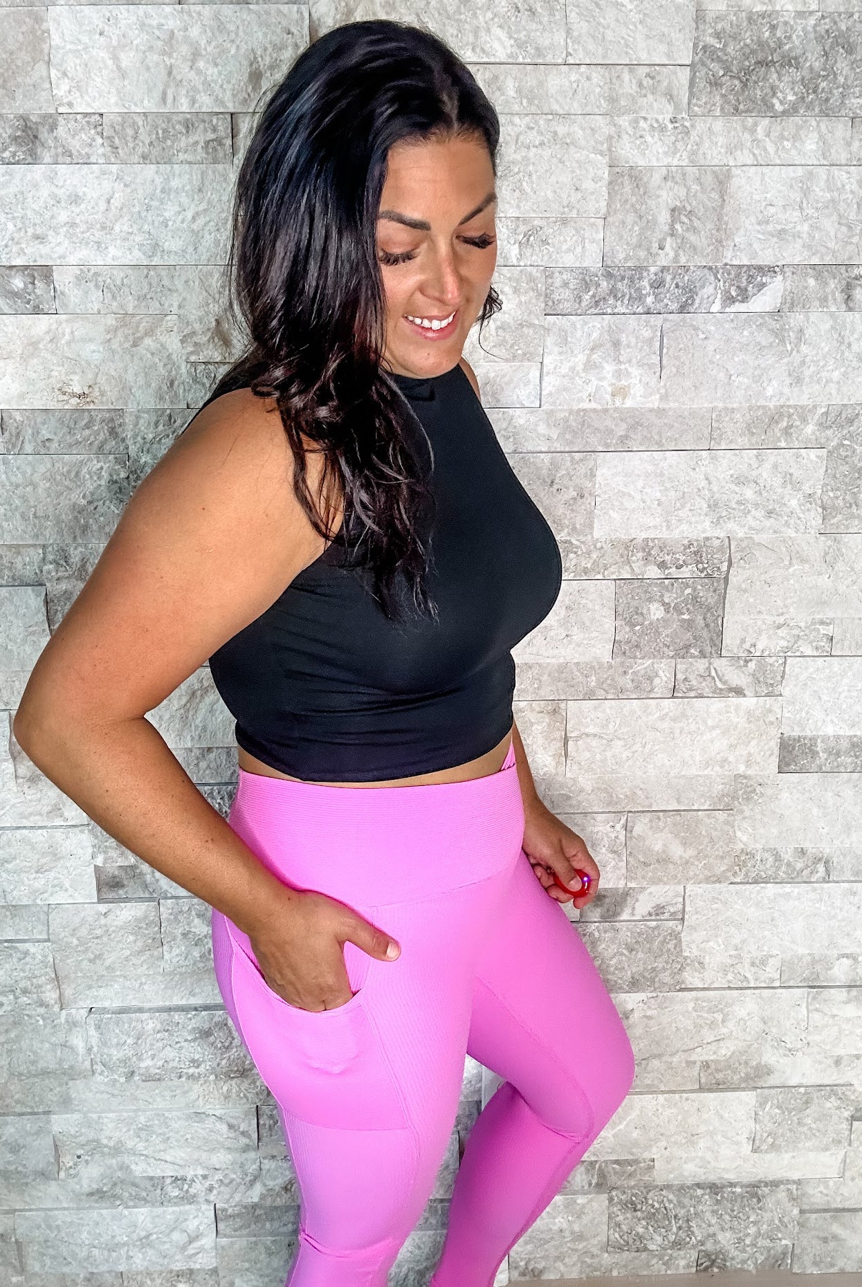 Molly Max Sculpt Diagonal Ribbed Leggings (S-3XL)-210 Leggings/Joggers-With Love, Molly-Hello Friends Boutique-Woman's Fashion Boutique Located in Traverse City, MI