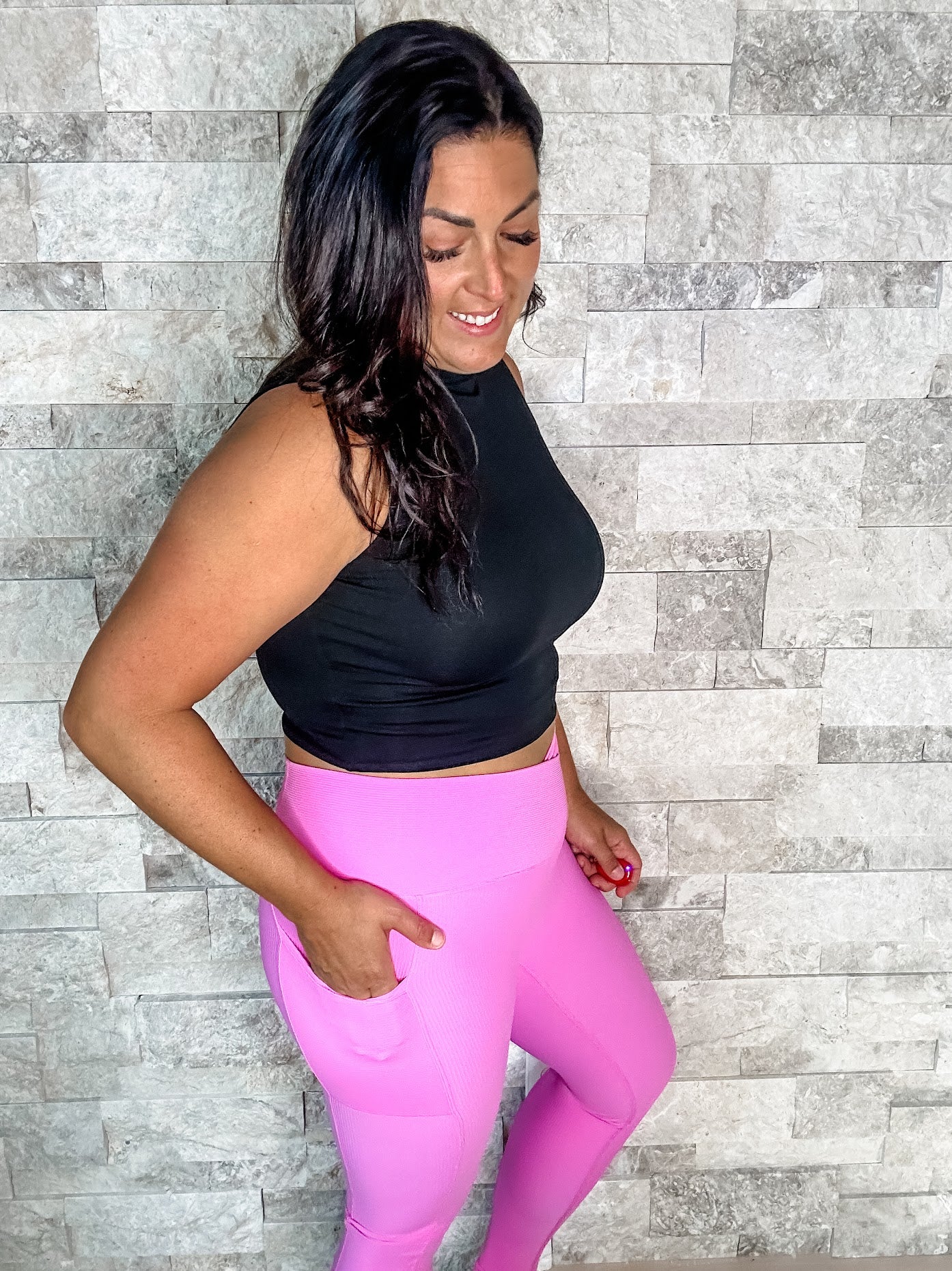 Molly Max Sculpt Diagonal Ribbed Leggings (S-3XL)-210 Leggings/Joggers-With Love, Molly-Hello Friends Boutique-Woman's Fashion Boutique Located in Traverse City, MI