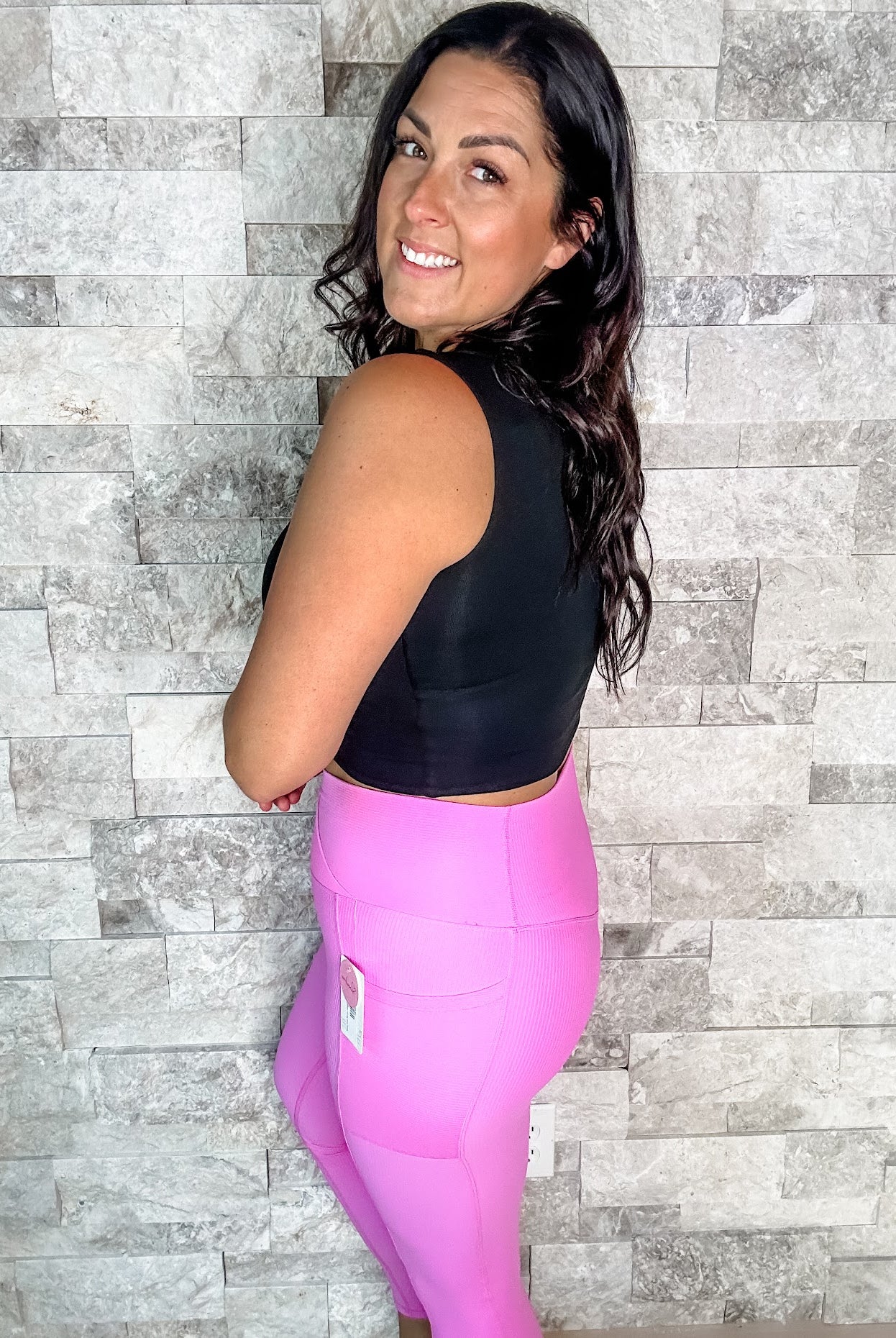 Molly Max Sculpt Diagonal Ribbed Leggings (S-3XL)-210 Leggings/Joggers-With Love, Molly-Hello Friends Boutique-Woman's Fashion Boutique Located in Traverse City, MI