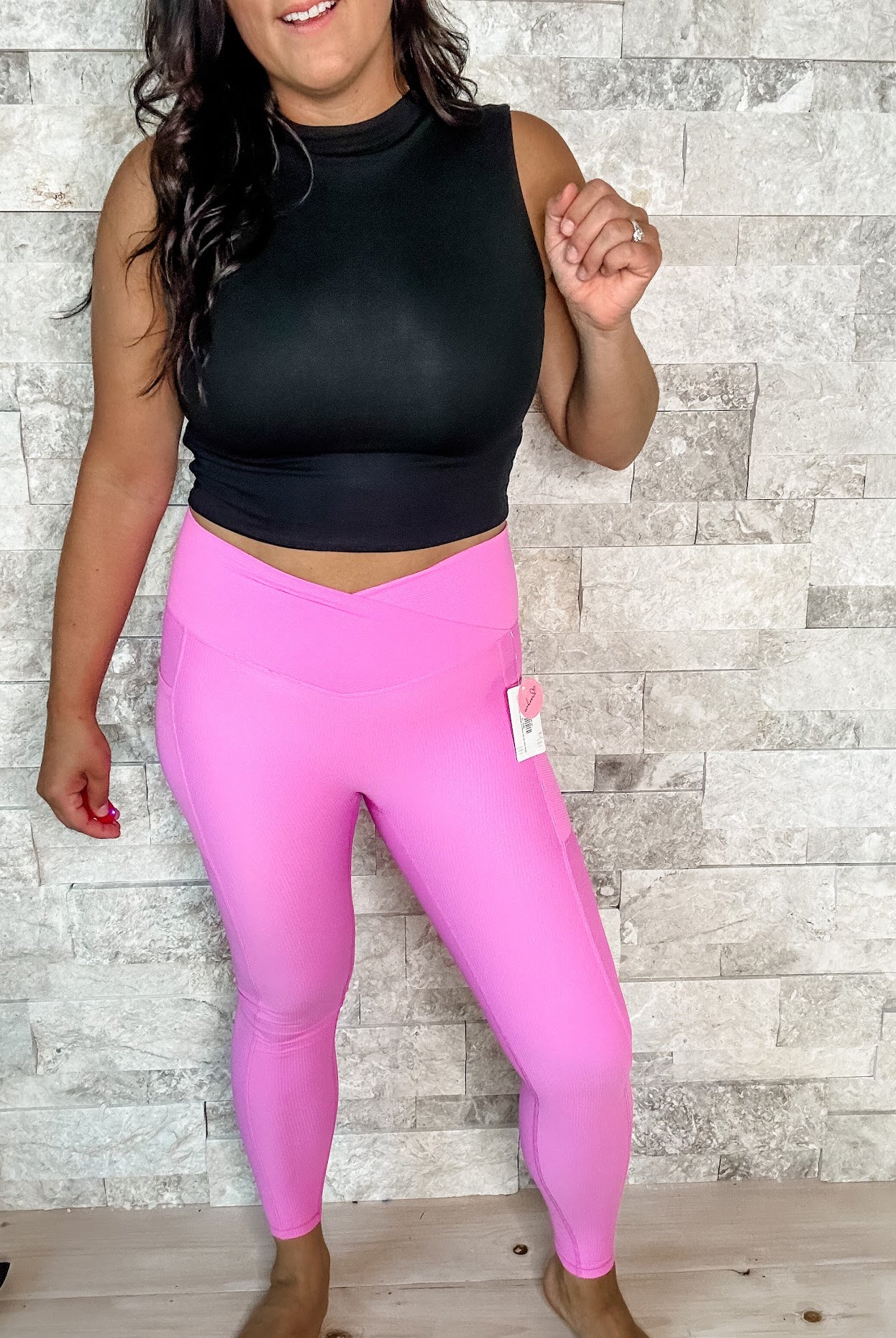 Molly Max Sculpt Diagonal Ribbed Leggings (S-3XL)-210 Leggings/Joggers-With Love, Molly-Hello Friends Boutique-Woman's Fashion Boutique Located in Traverse City, MI
